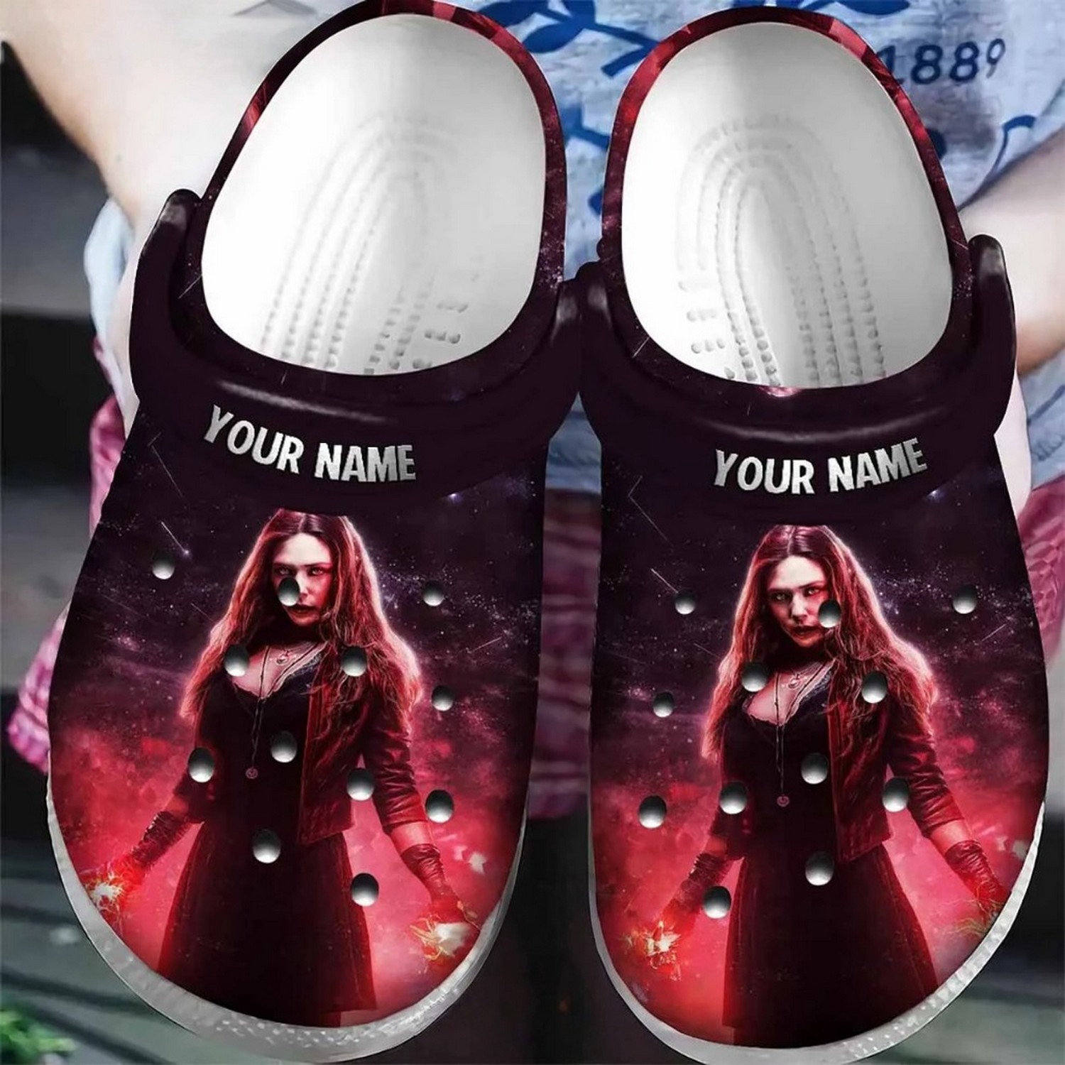 Custom Name Wanda Maximoff One Strongets Clogs For Kids And Adults