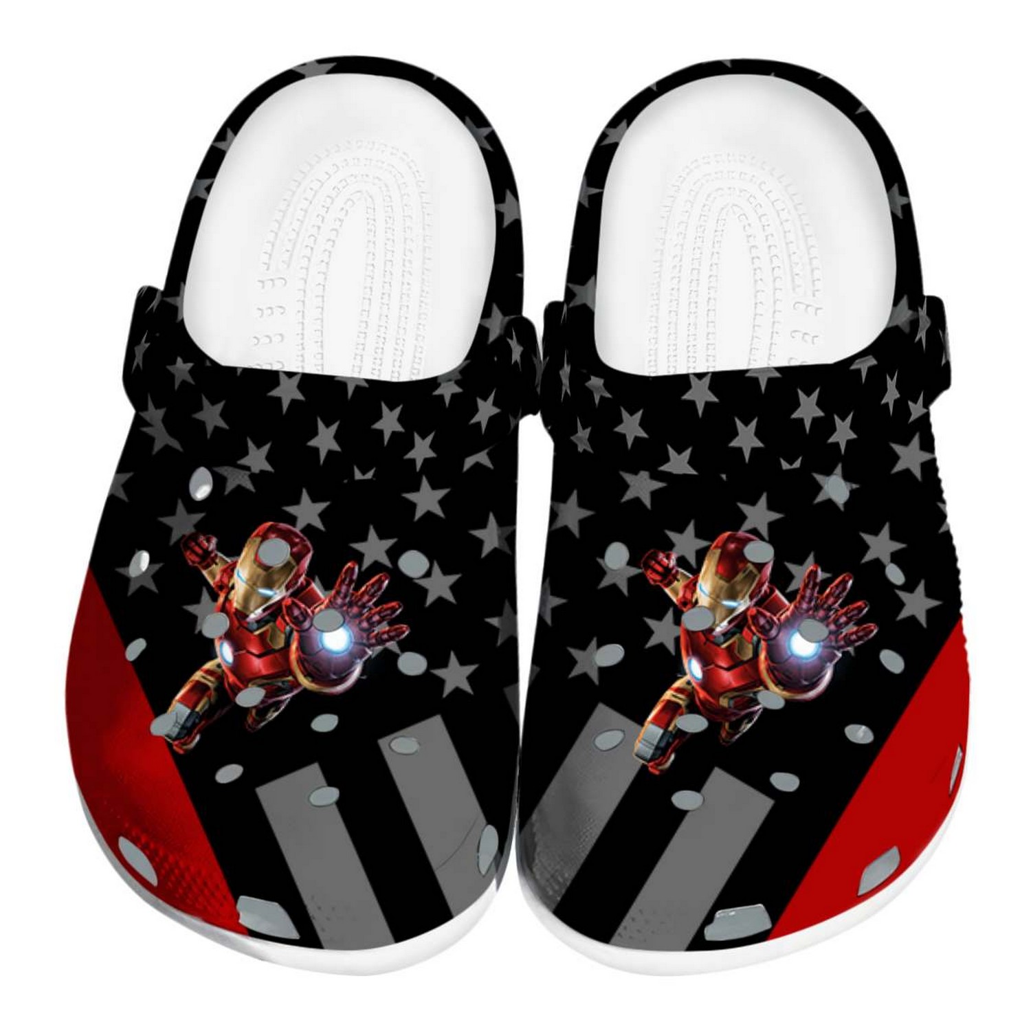 Iron Man Stellar Stripes Theme Clogs For Kids & Adults