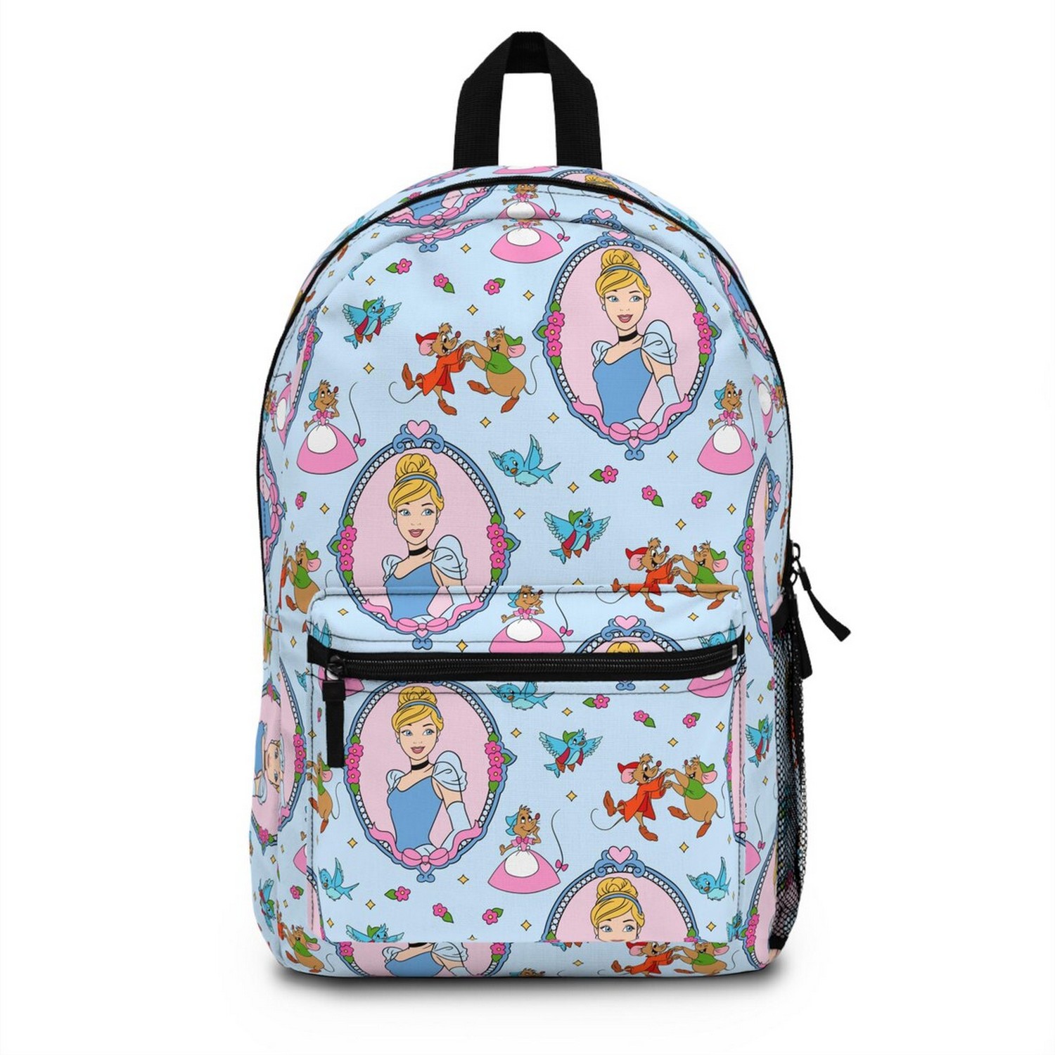 Cinderella In Mirors And Tiny Characters Blue Backpack