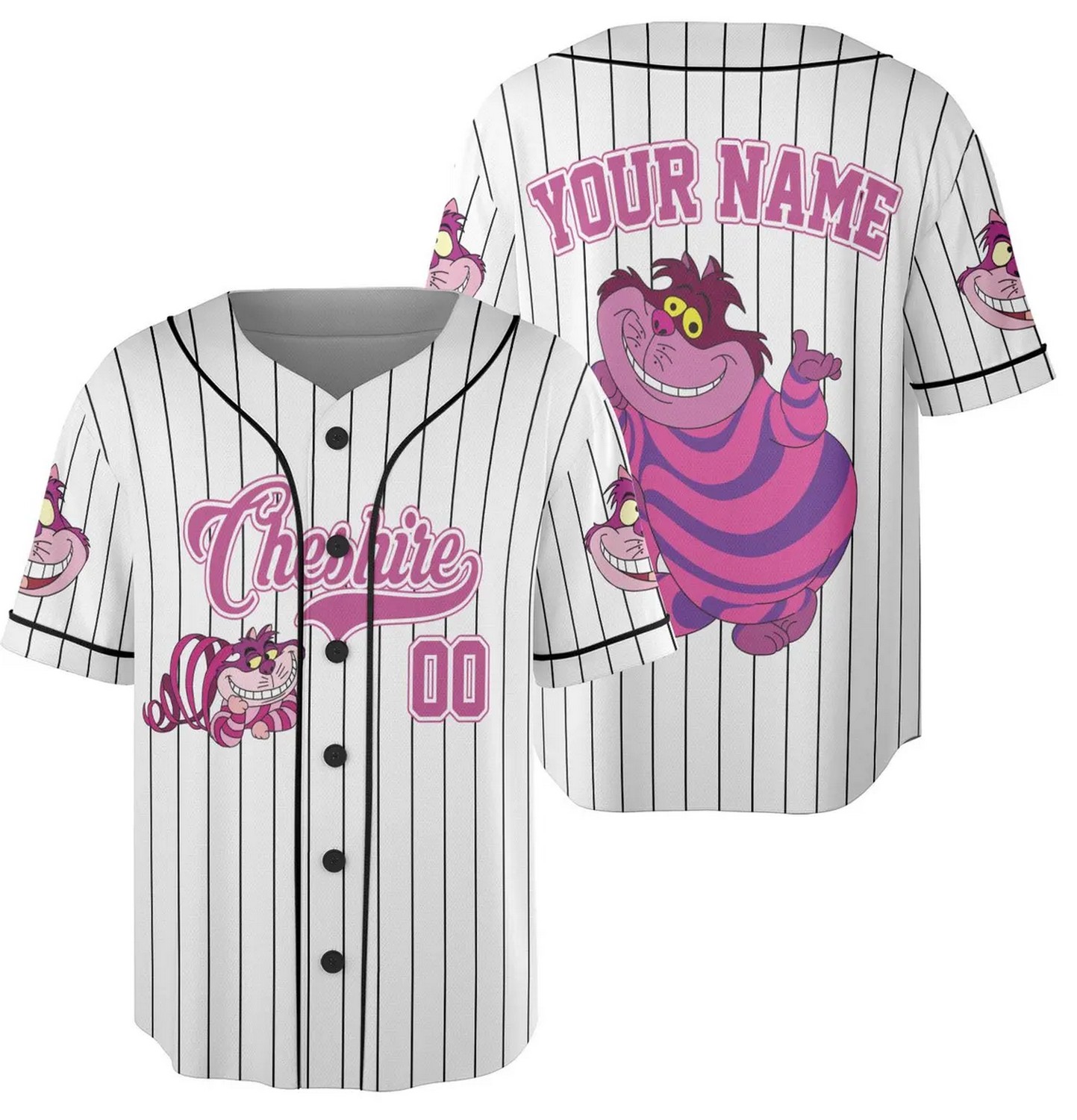Custom Name And Number Alice In Wonderland Cheshire Baseball Jersey