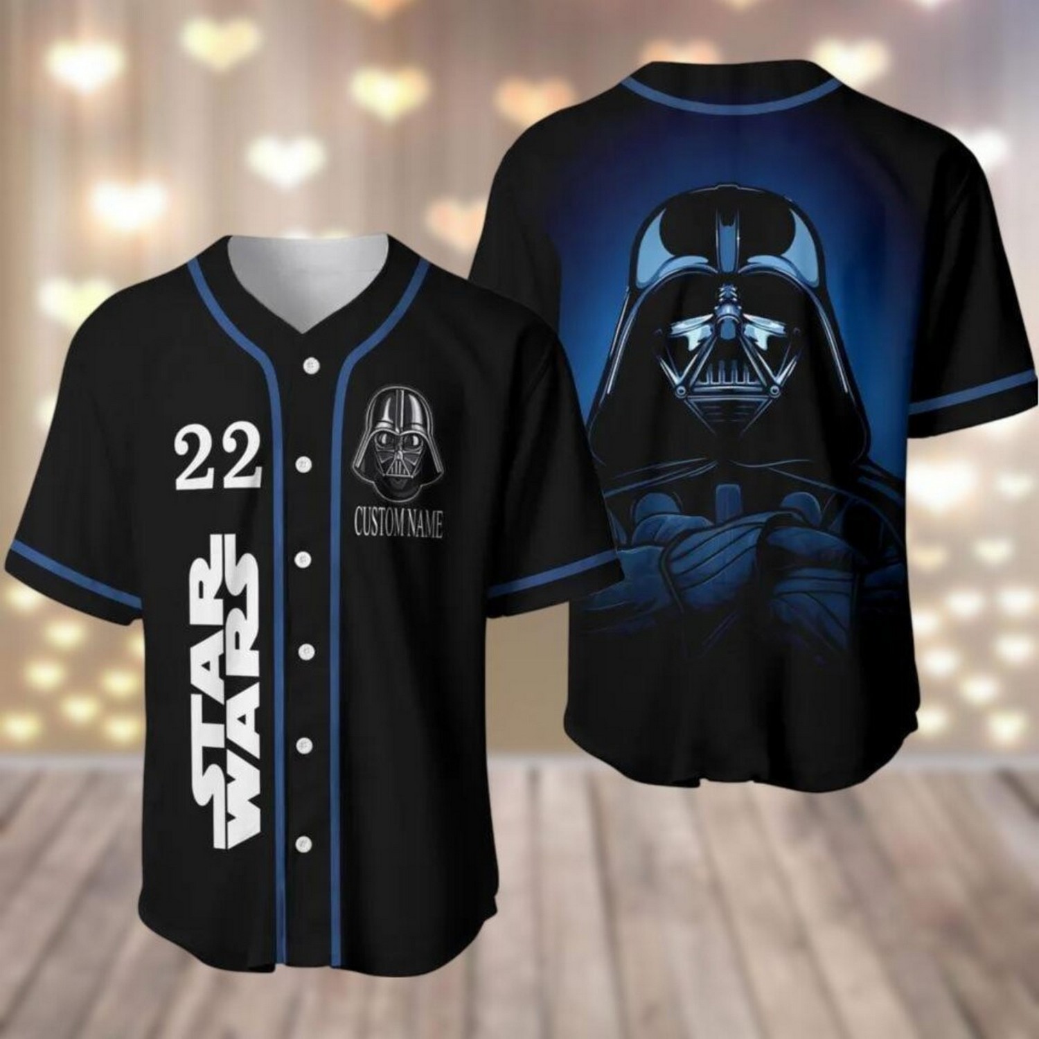 Custom Name And Number Darth Vader Star Wars Black Baseball Jersey