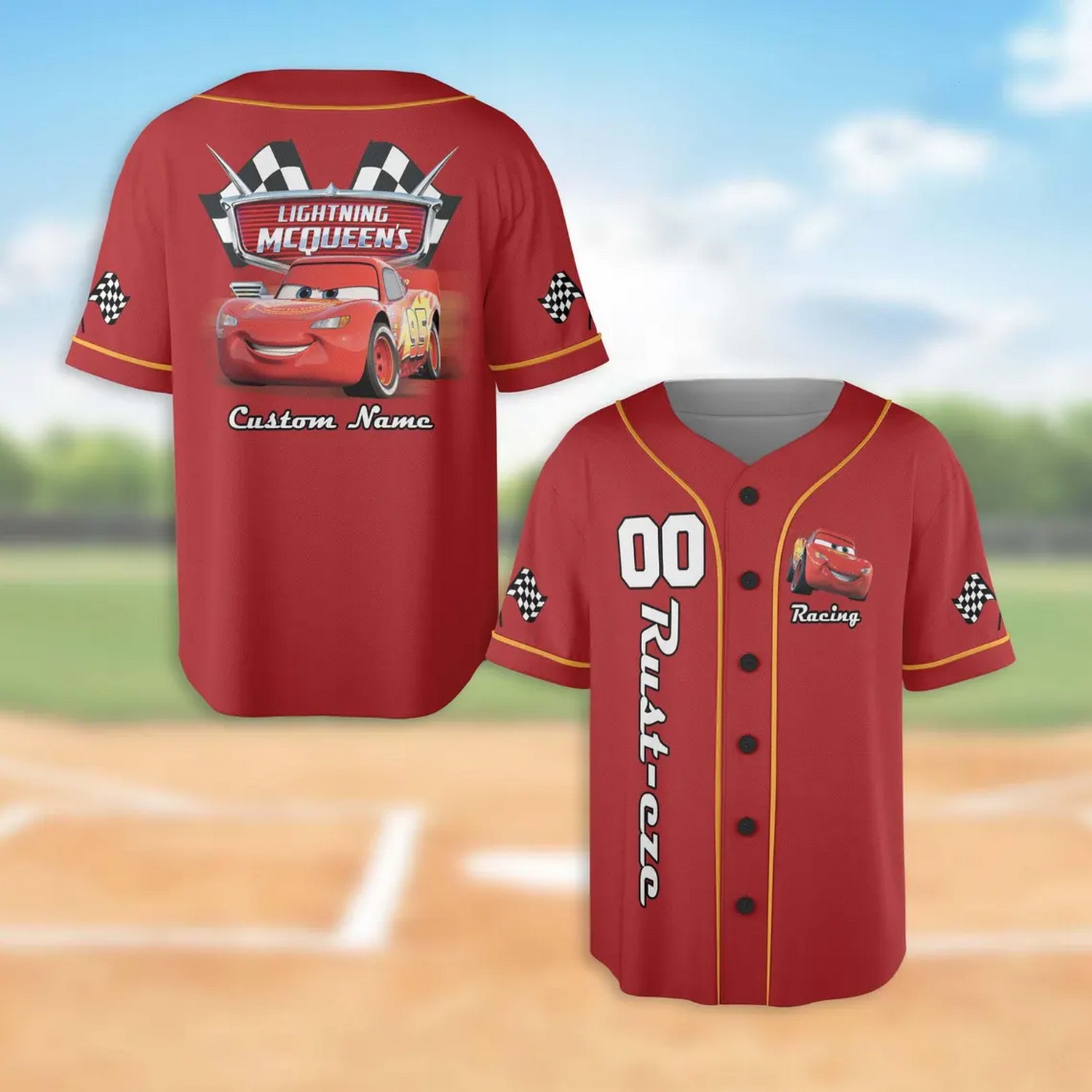 Custom Name And Number Disney Cars Lightning Mcq