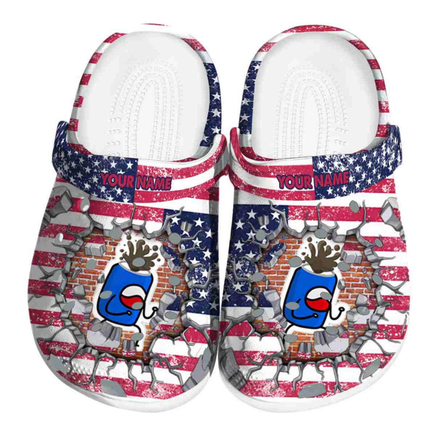 Custom Name Pepsi Freedom Splinter Clogs For Kids & Adults