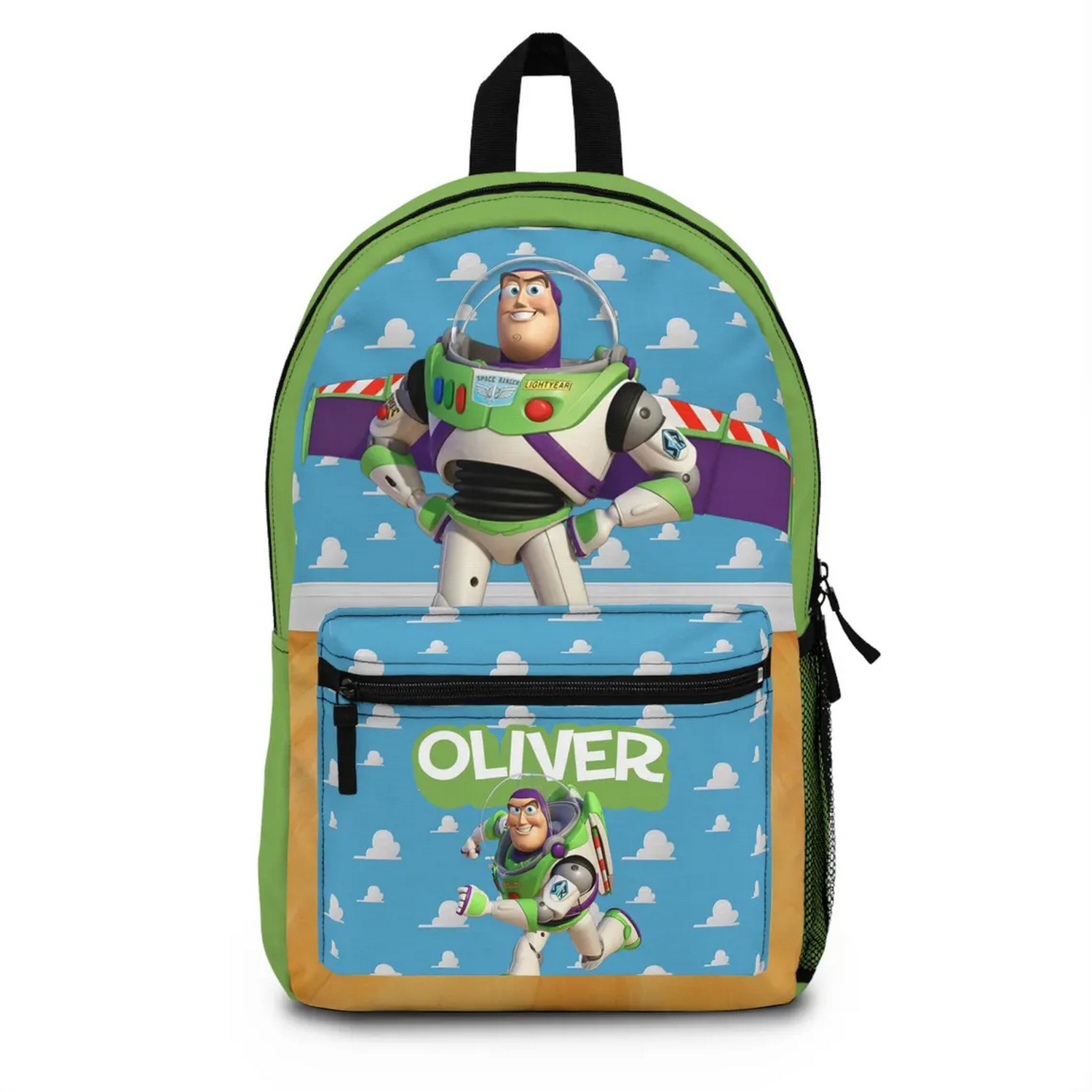 Custom Name Toy Story Buzz Lightyear Green Orrange Backpack