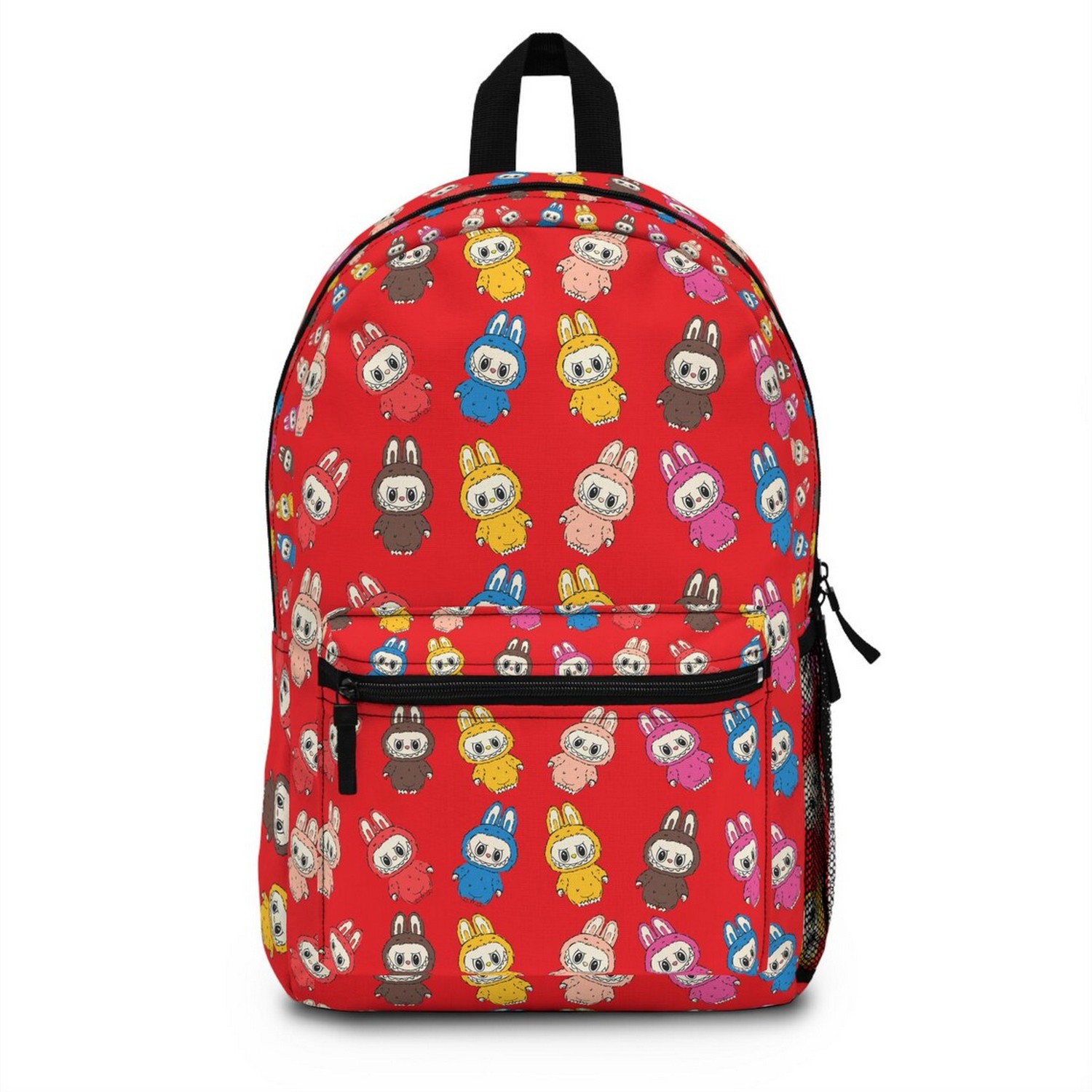 Cute Colorful Labubu Pattern Red Backpack