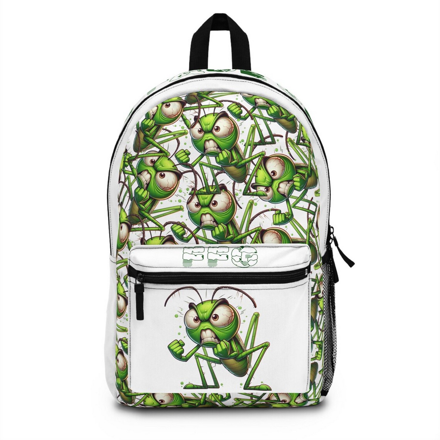 Funny Grasshopper White Backpack