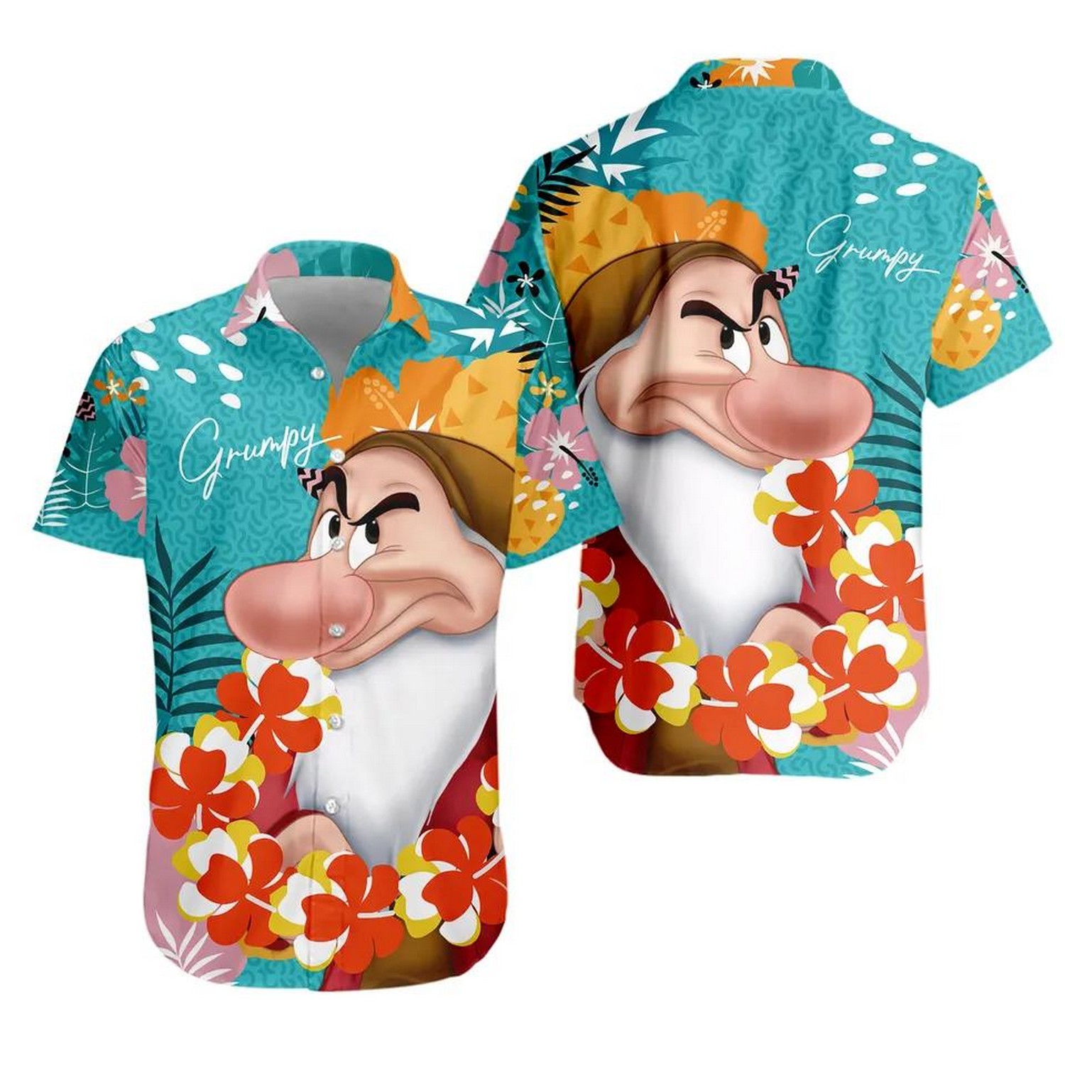 Grumpy Dwarf Colorful Tropical Hawaiian Shirt