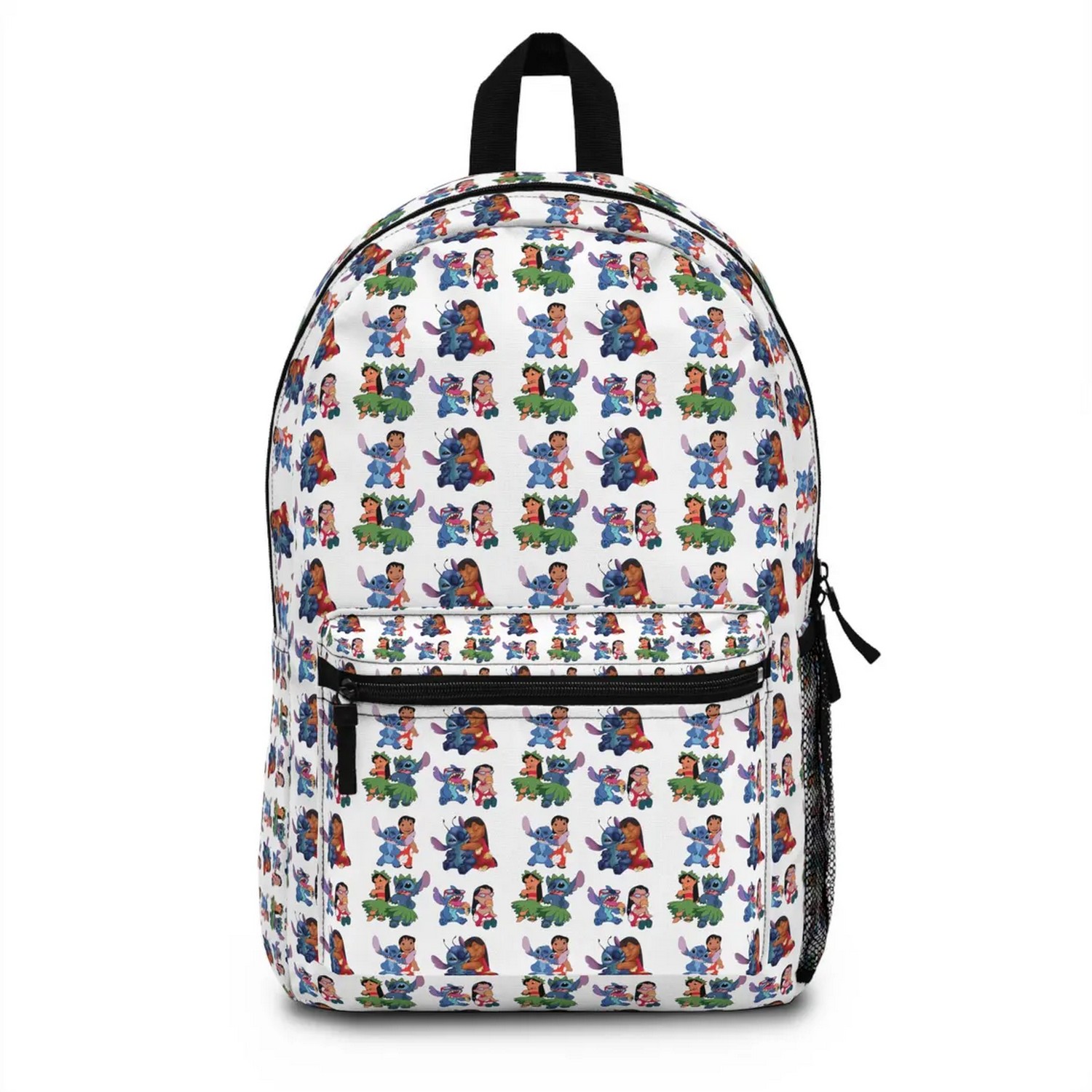 Lilo And Stitch Pattern White Backpack