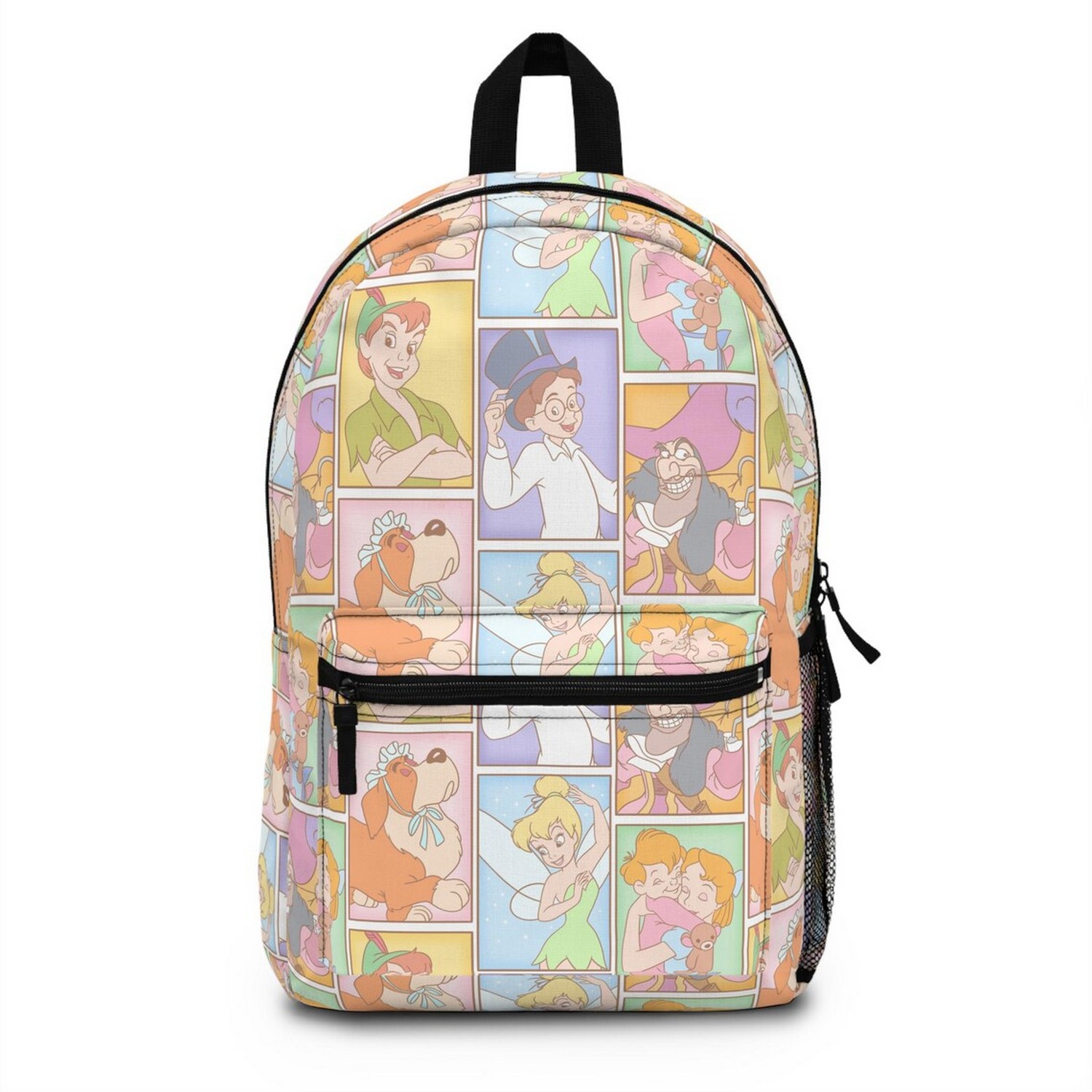 Peter Pan And Tinker Bell Characters Pattern Pastel Backpack