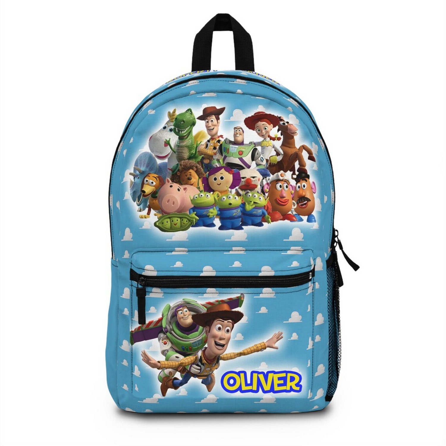 Toy Story Characters Blue And Tiny Cloud Pattern Backpack