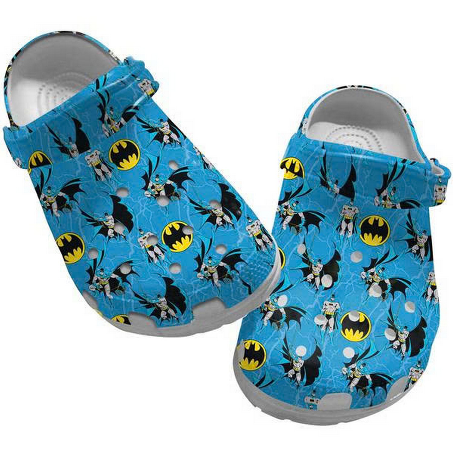 Batman And Signal Pattern Blue Clogs For Kids & Adults