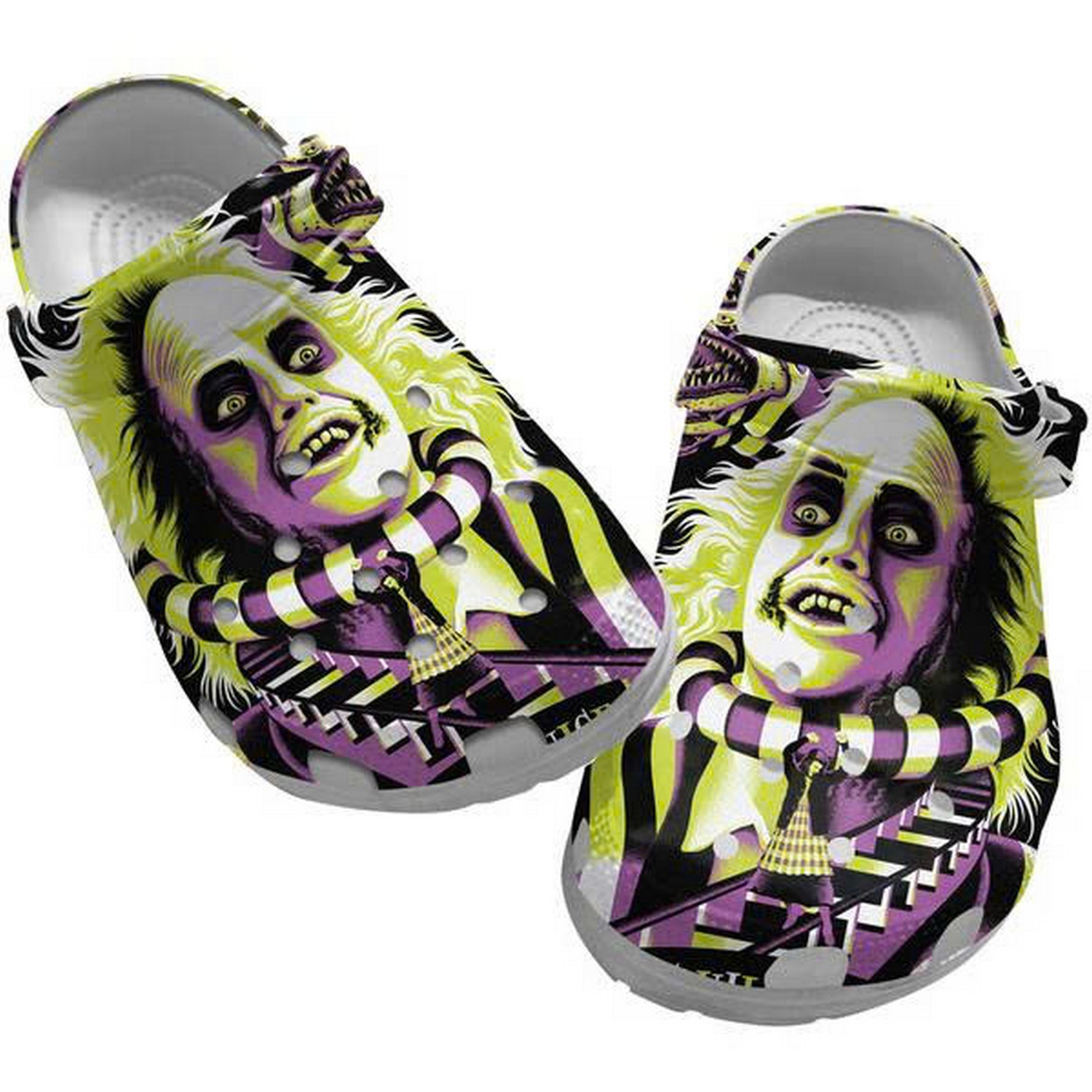 Blacl Yellow Beetlejuice And His Snack Clogs For Kids & Adults