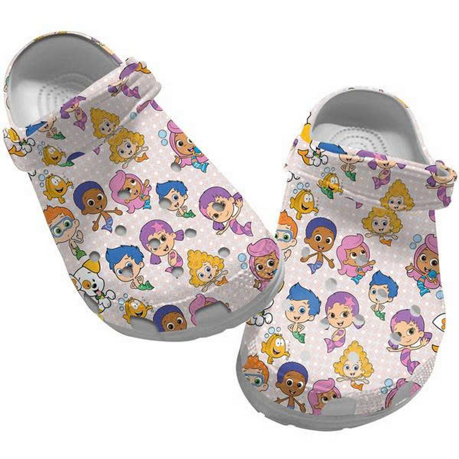 Bubble Guppies Cute Characters Light Pink With Polka Dot Clogs For Kids & Adults