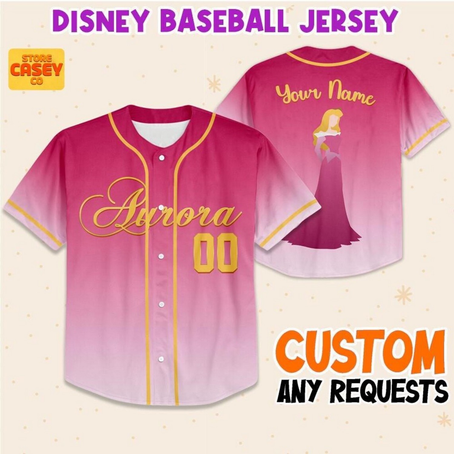 Custom Name And Numbe Ombre Gradient Aurora Baseball Jersey