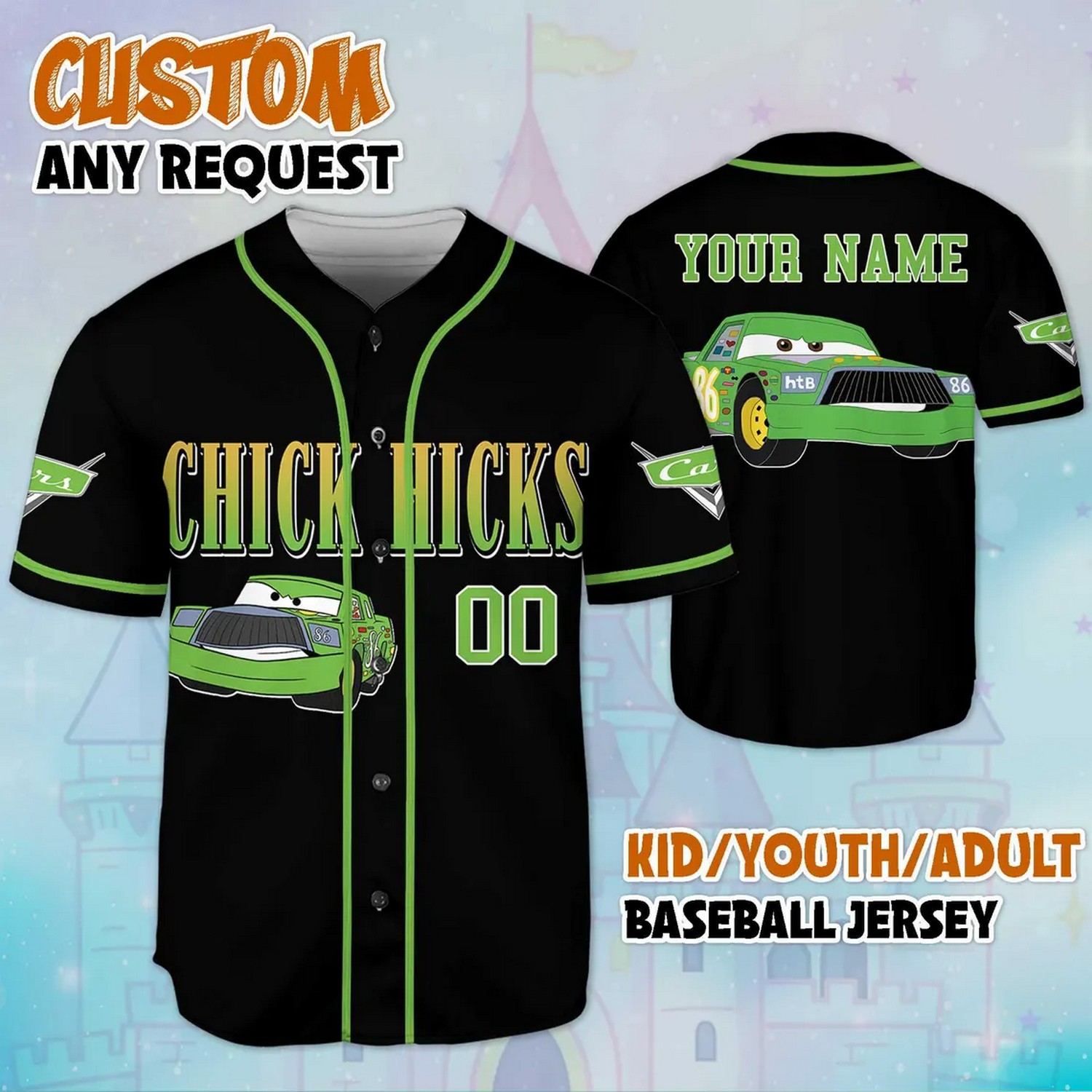 Custom Name And Number Chick Hicks Simple Black Baseball Jersey