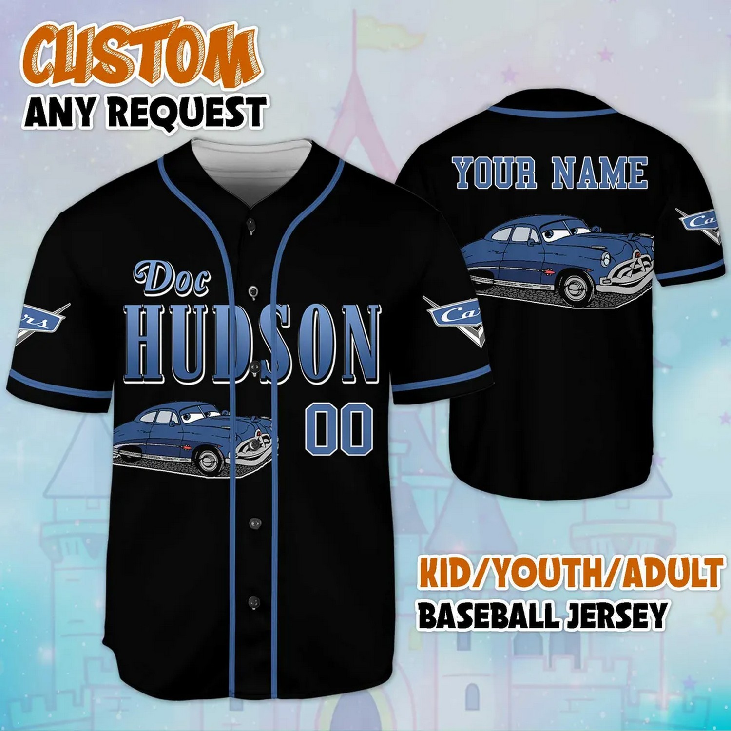 Custom Name And Number Doc Hudson Simple Black Baseball Jersey