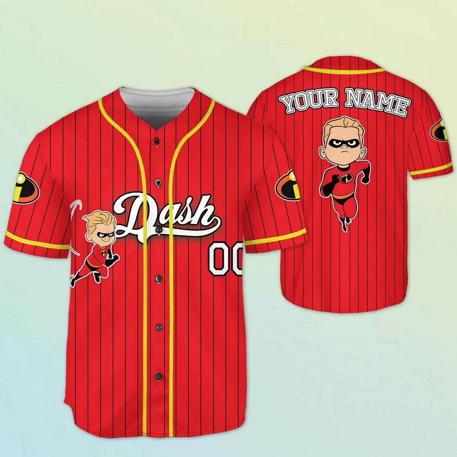 Custom Name And Number Incredible Dash Striped Red Baseball Jersey