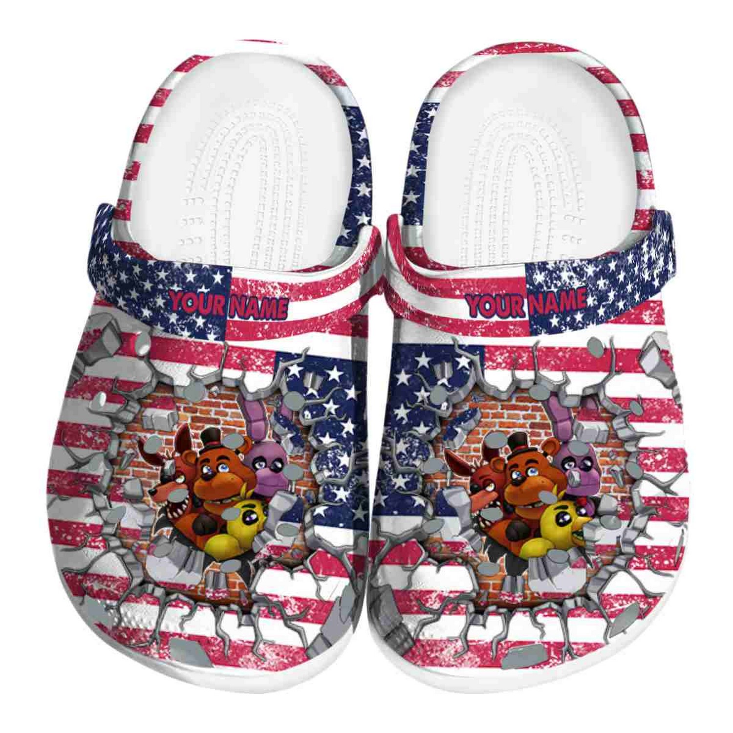 Custom Name Five Nights At Freddy Freedom Splinter Clogs For Kids & Adults