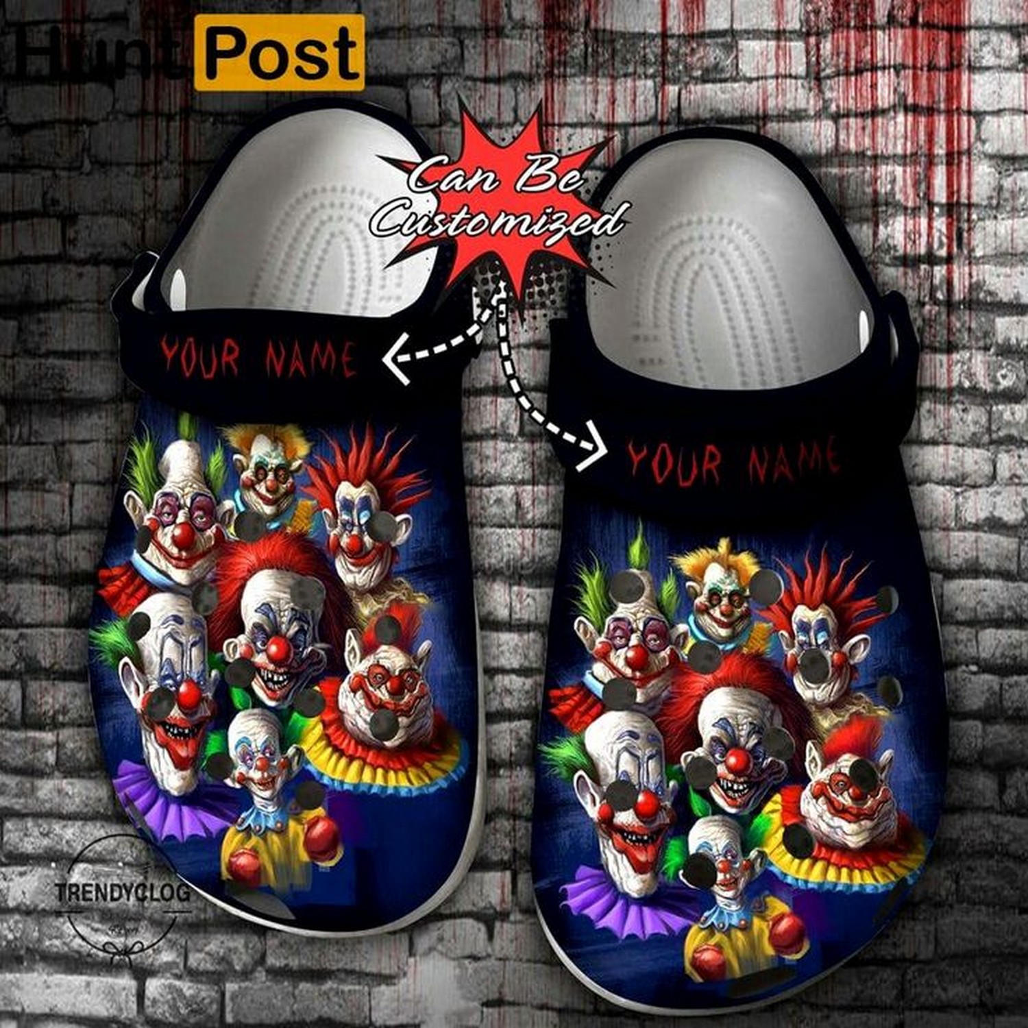 Custom Name Friday The 13th Killer Klown Many Scary Face Clogs For Kids And Adults