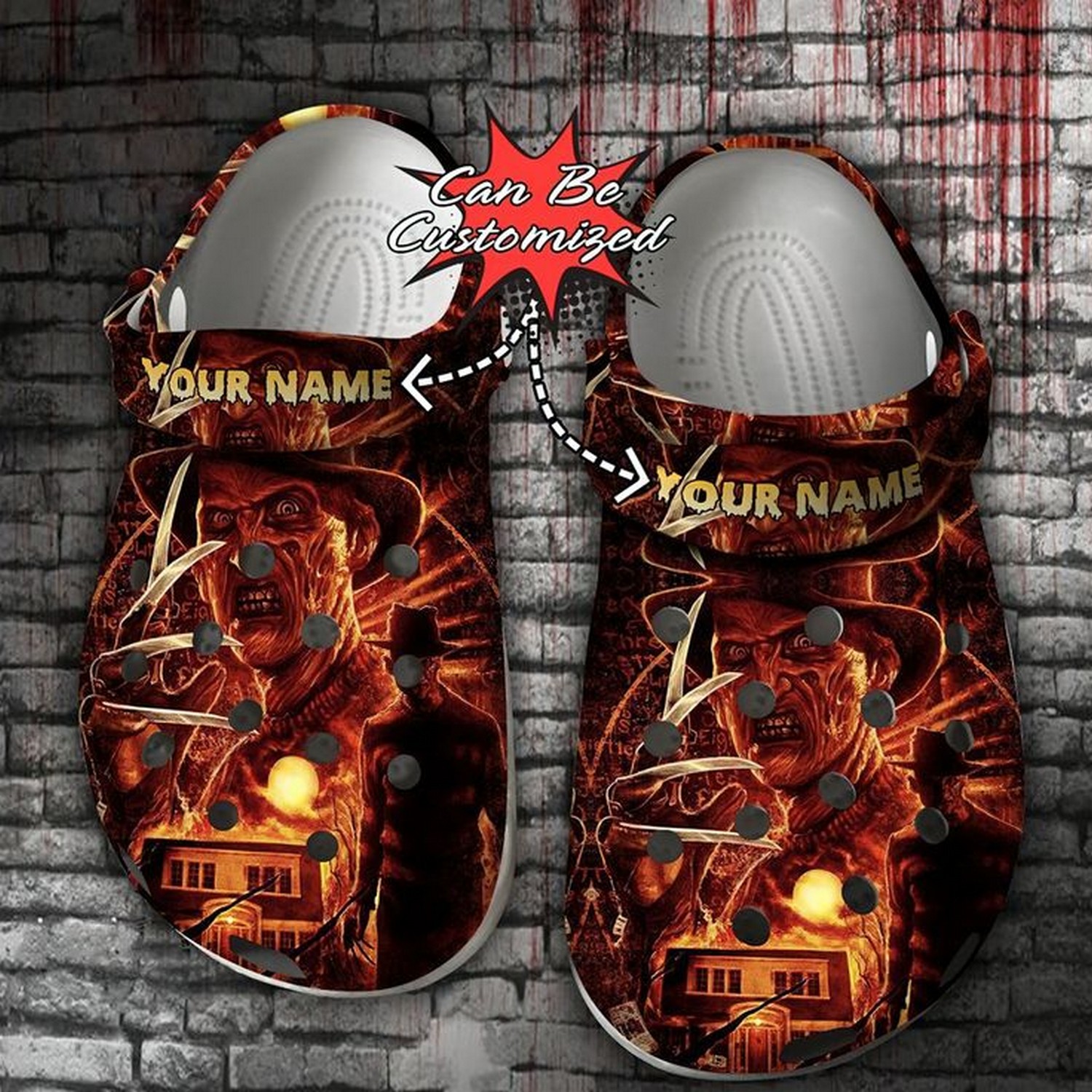 Custom Name Halloween Freddy Kugger Clogs For Kids & Adults
