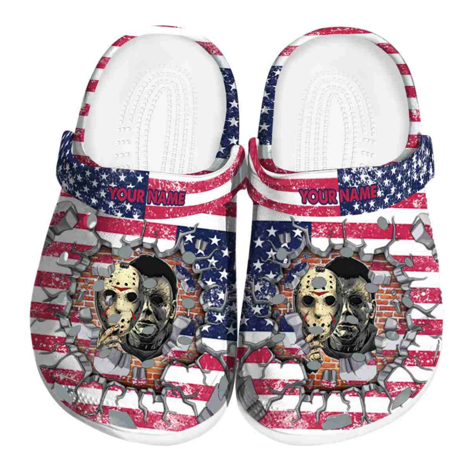 Custom Name Jason Voorhees Freedom Splinter Clogs For Kids & Adults