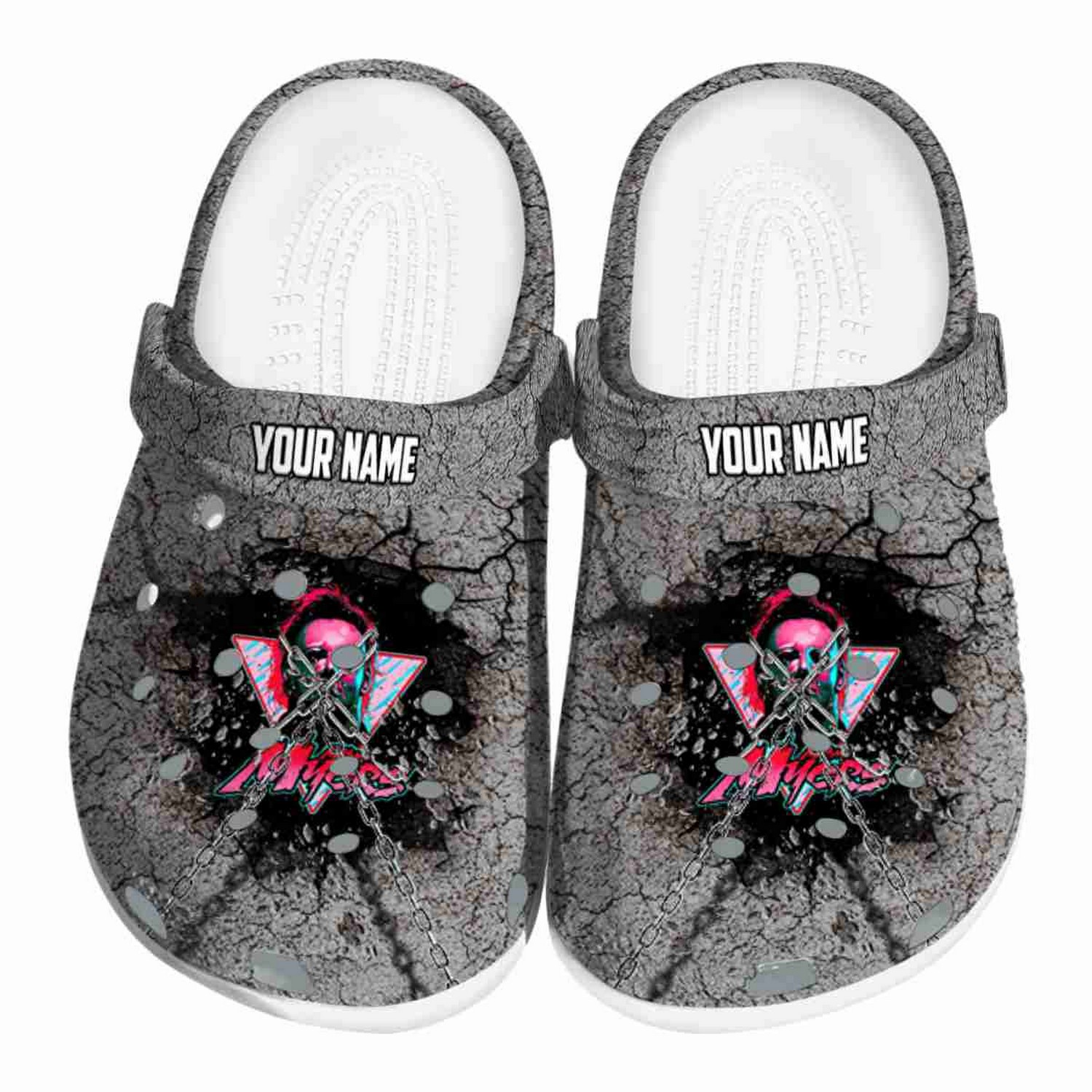 Custom Name Michael Myers Cracked Ground Texture Clogs For Kids & Adults