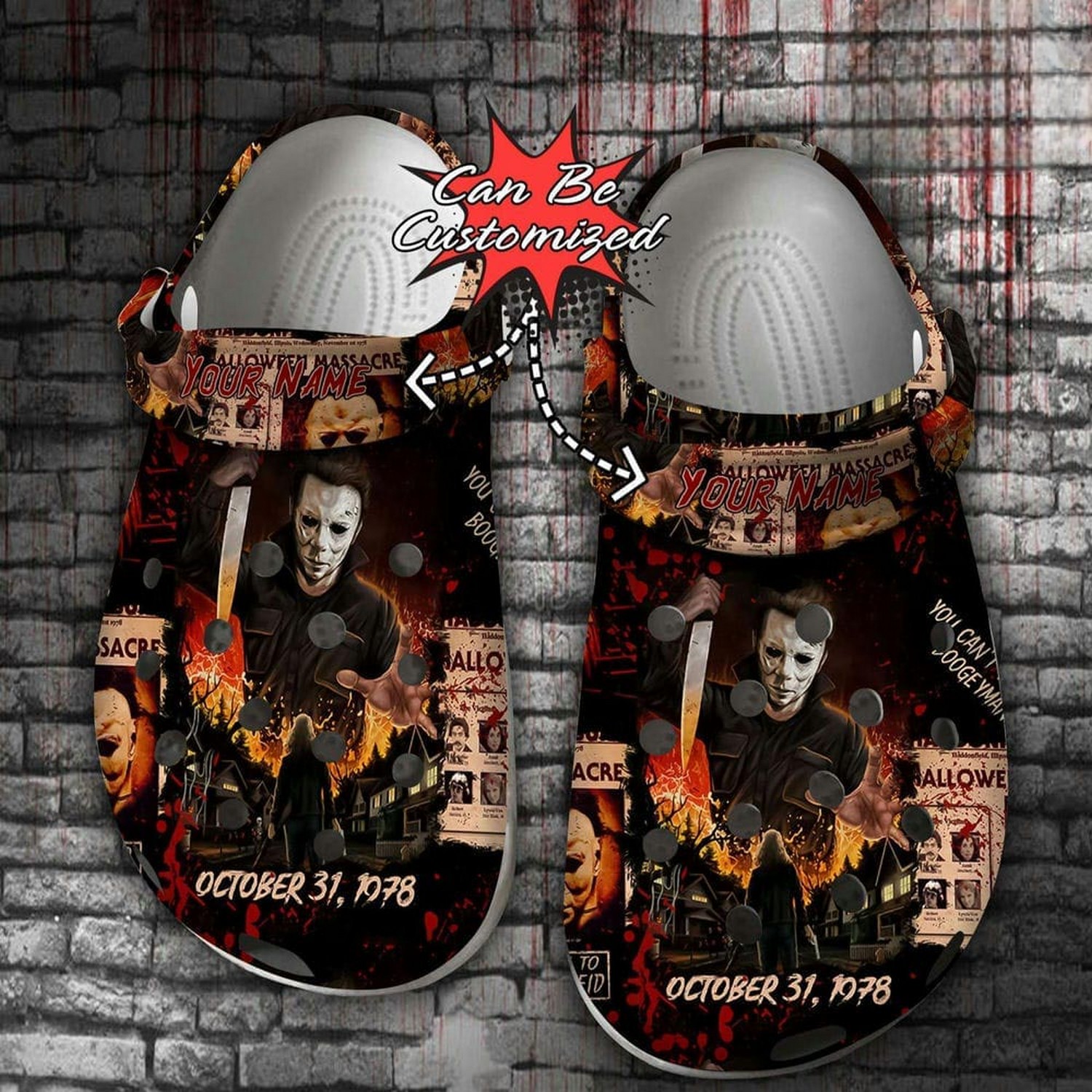 Custom Name Michael Myers Halloween Horror October 31th Movie Clogs For Kids And Adults