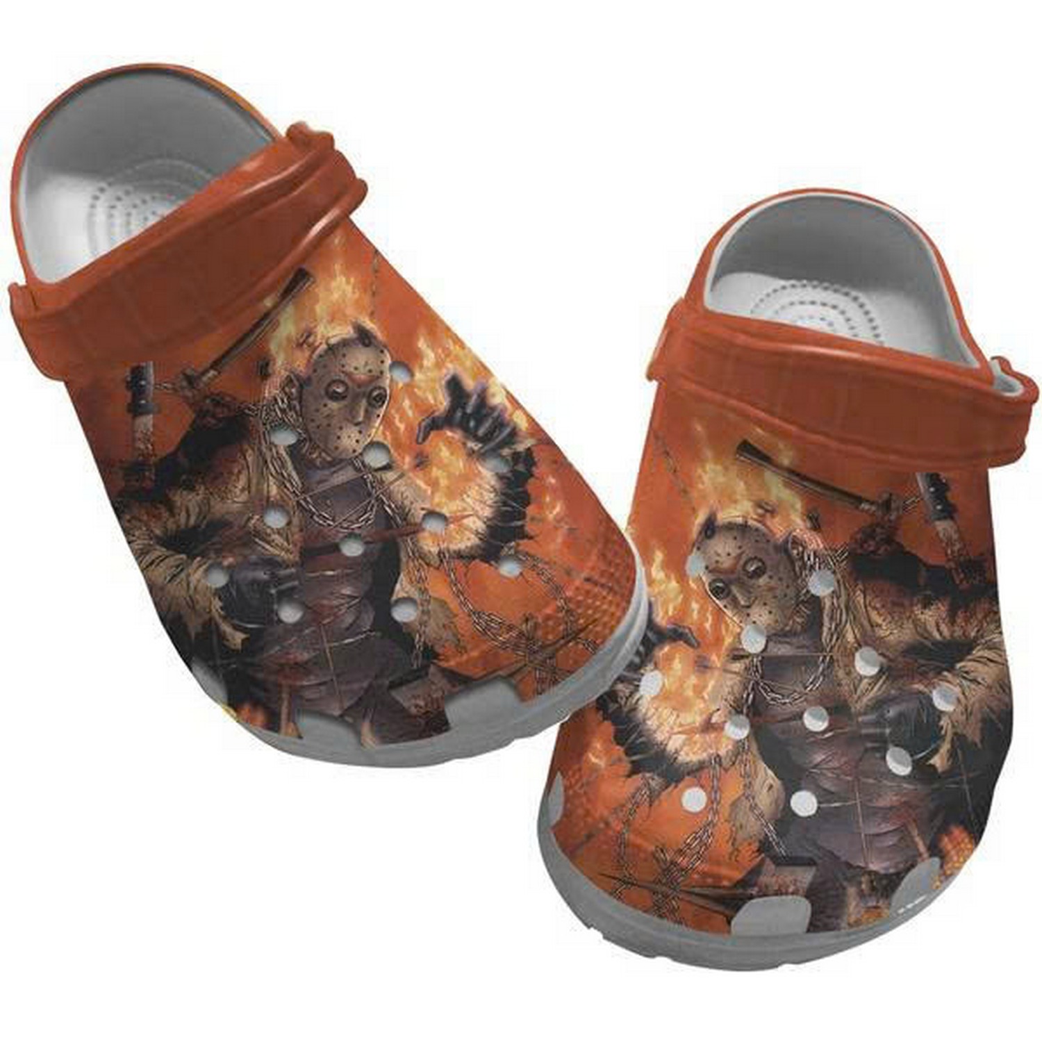 Killer Jason Voorhees Bound By Fire Chains Clogs For Kids And Adults
