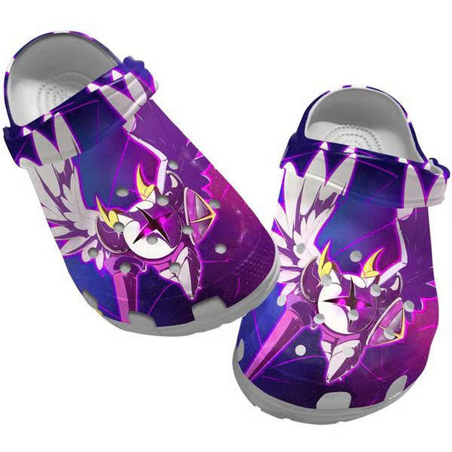 Neon Purple Light Galacta Knight Kirby Game Clogs For Kids And Adults