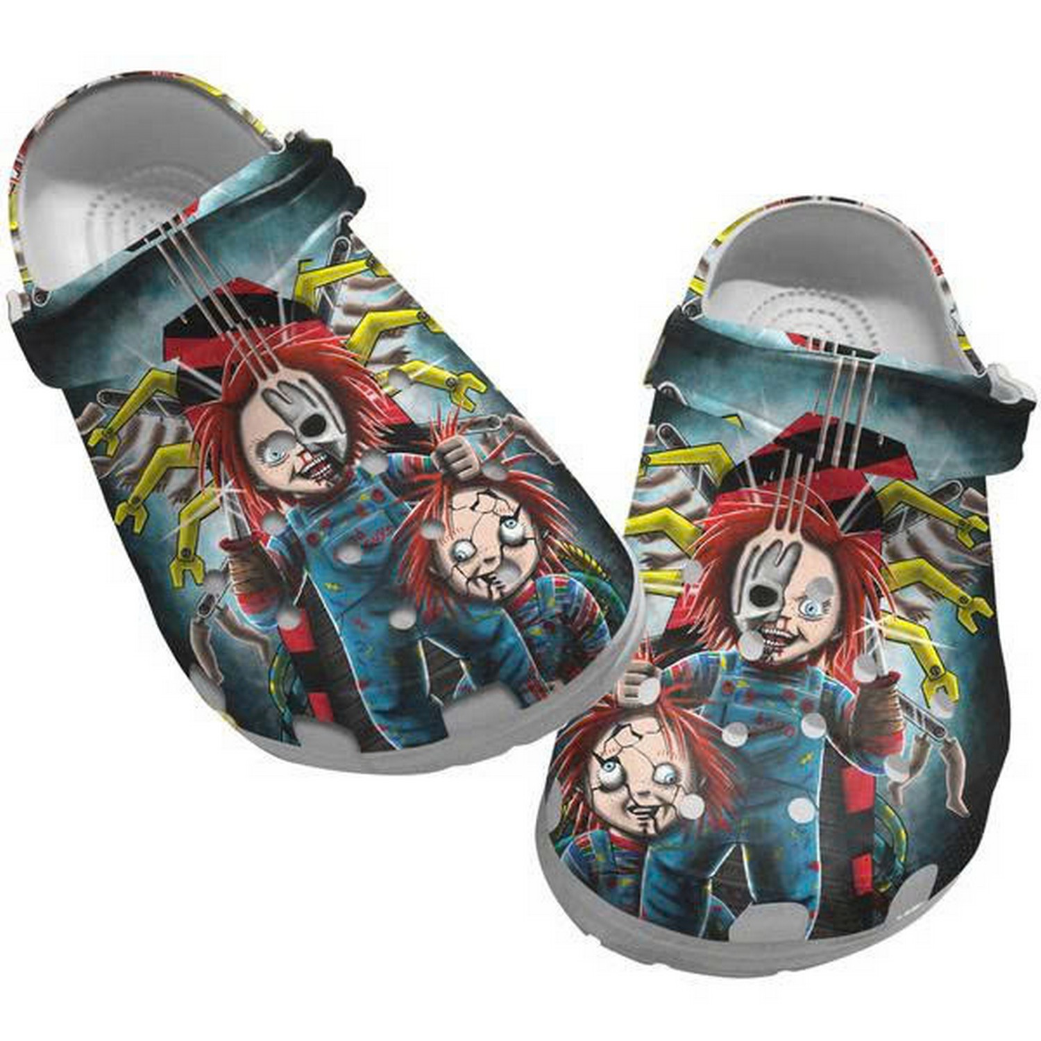 Notorious Serial Killer Chucky Clogs For Kids & Adults