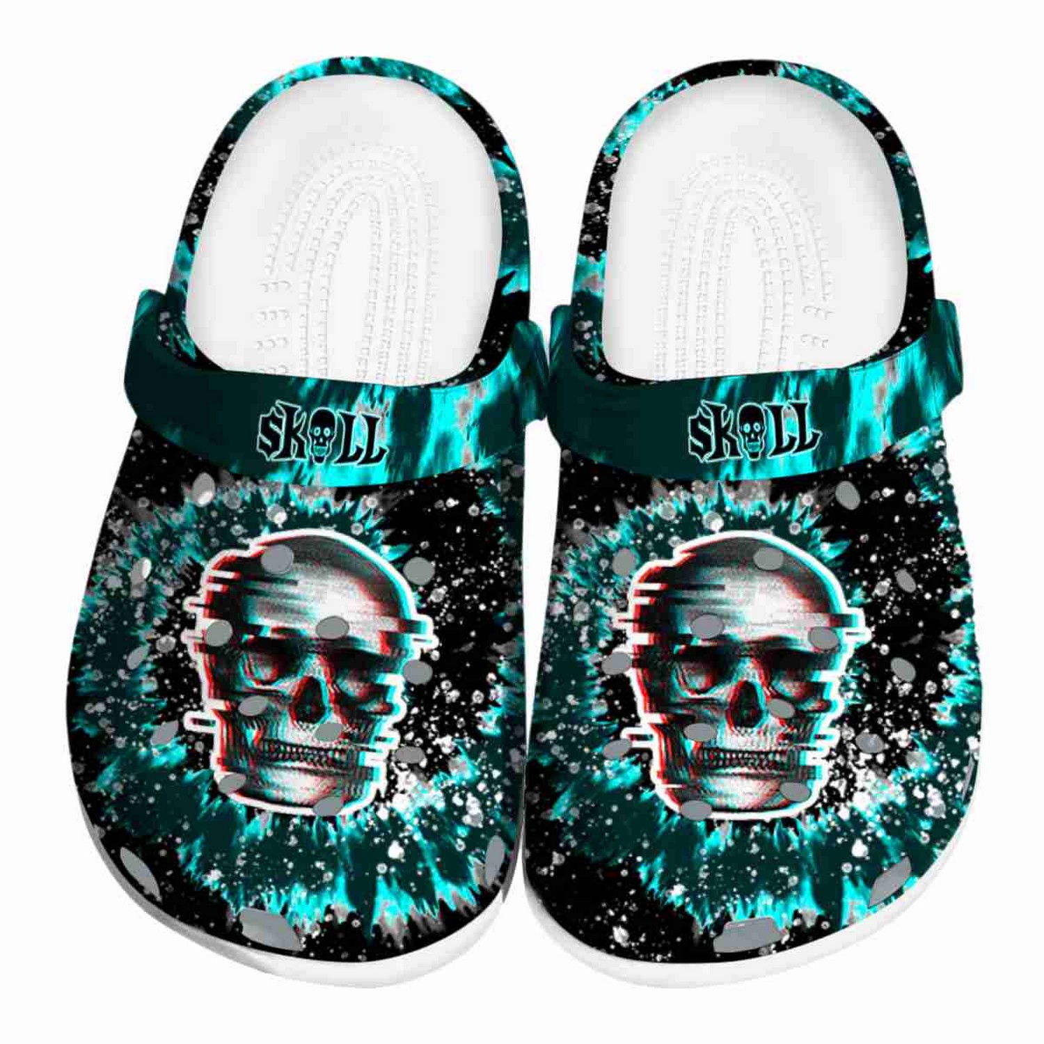 Skull Radiant Burst Effect Clogs For Kids And Adults