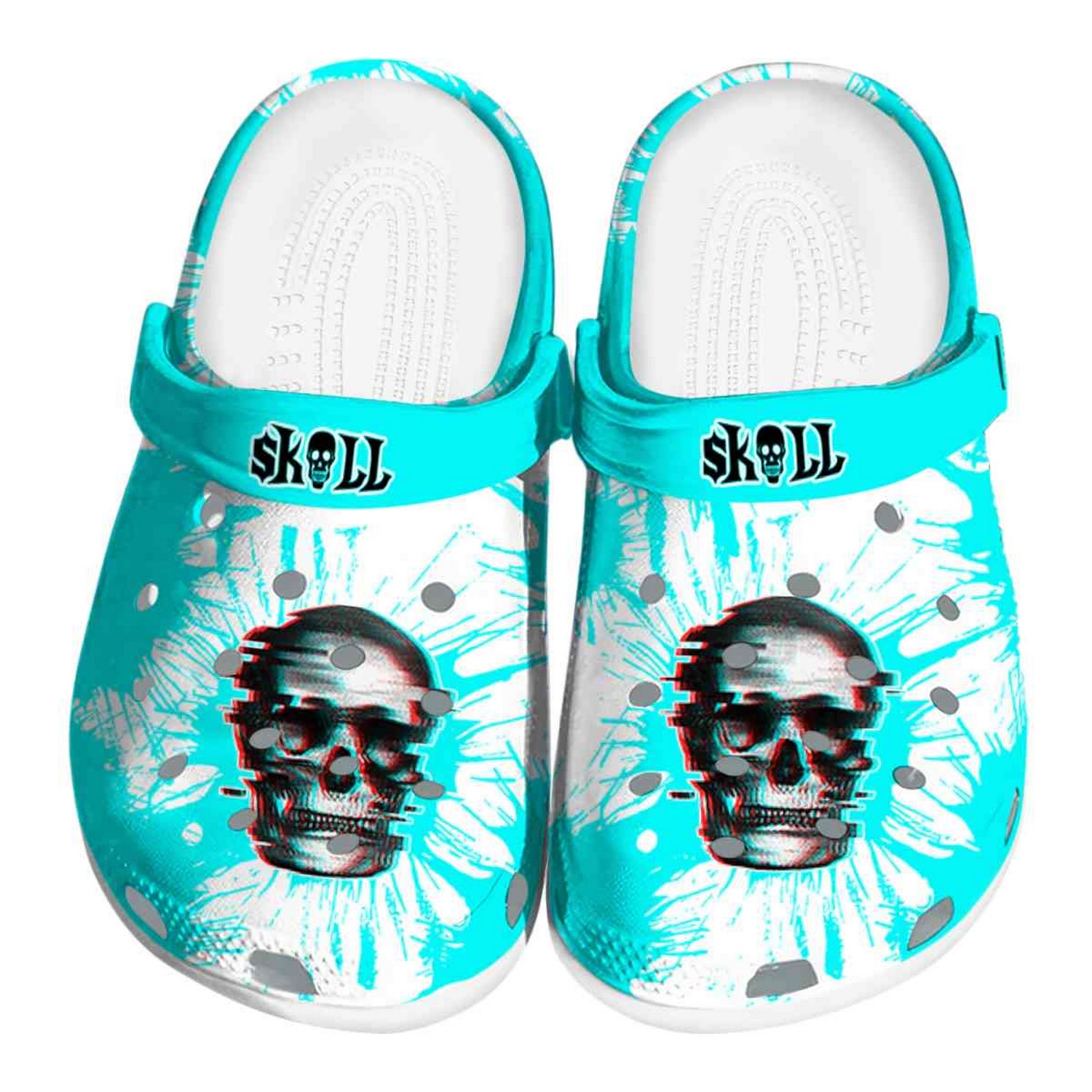 Skull Splatter Graphics Clogs For Kids & Adults