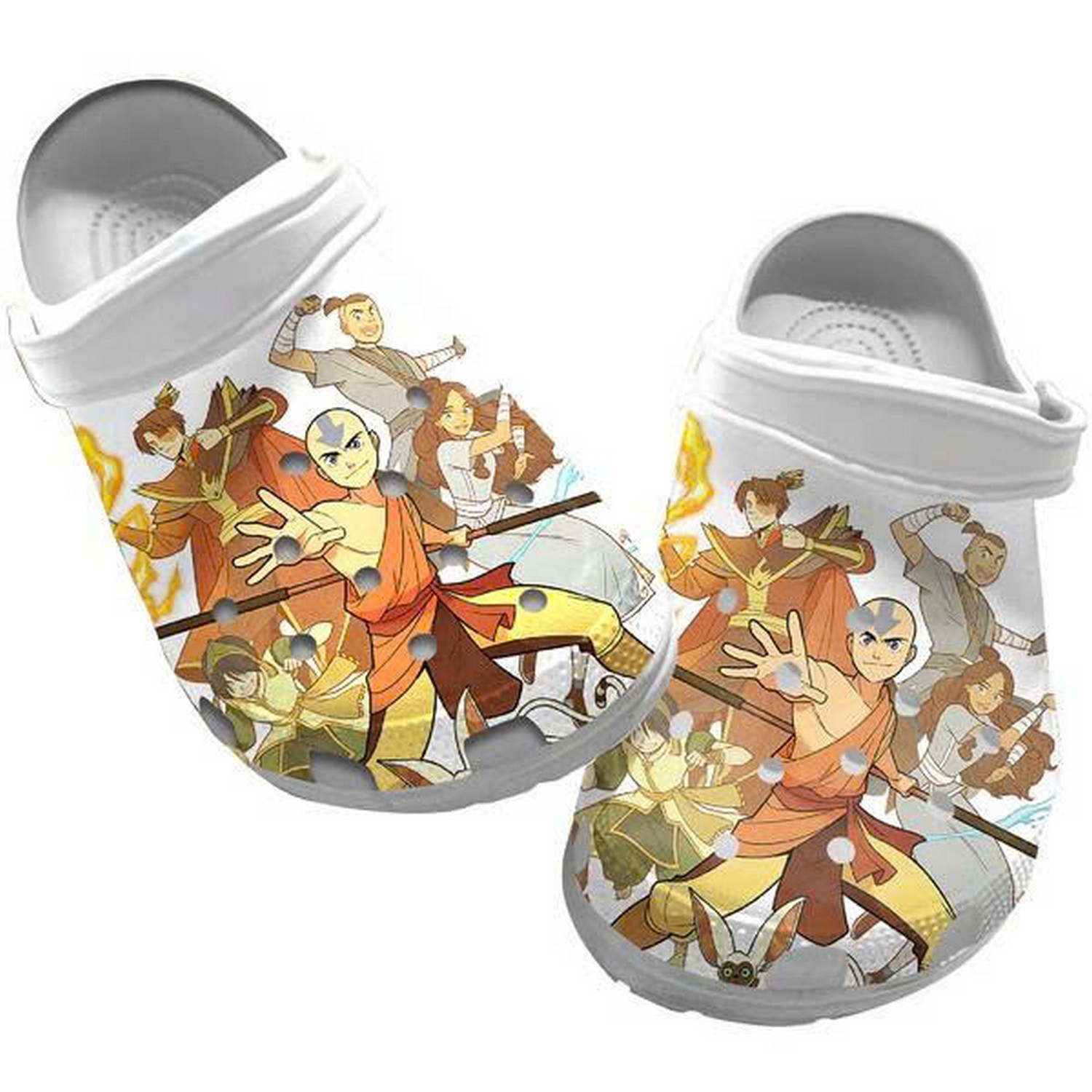 The Last Airbender Main Characters Full Power Poster Clogs For Kids & Adults