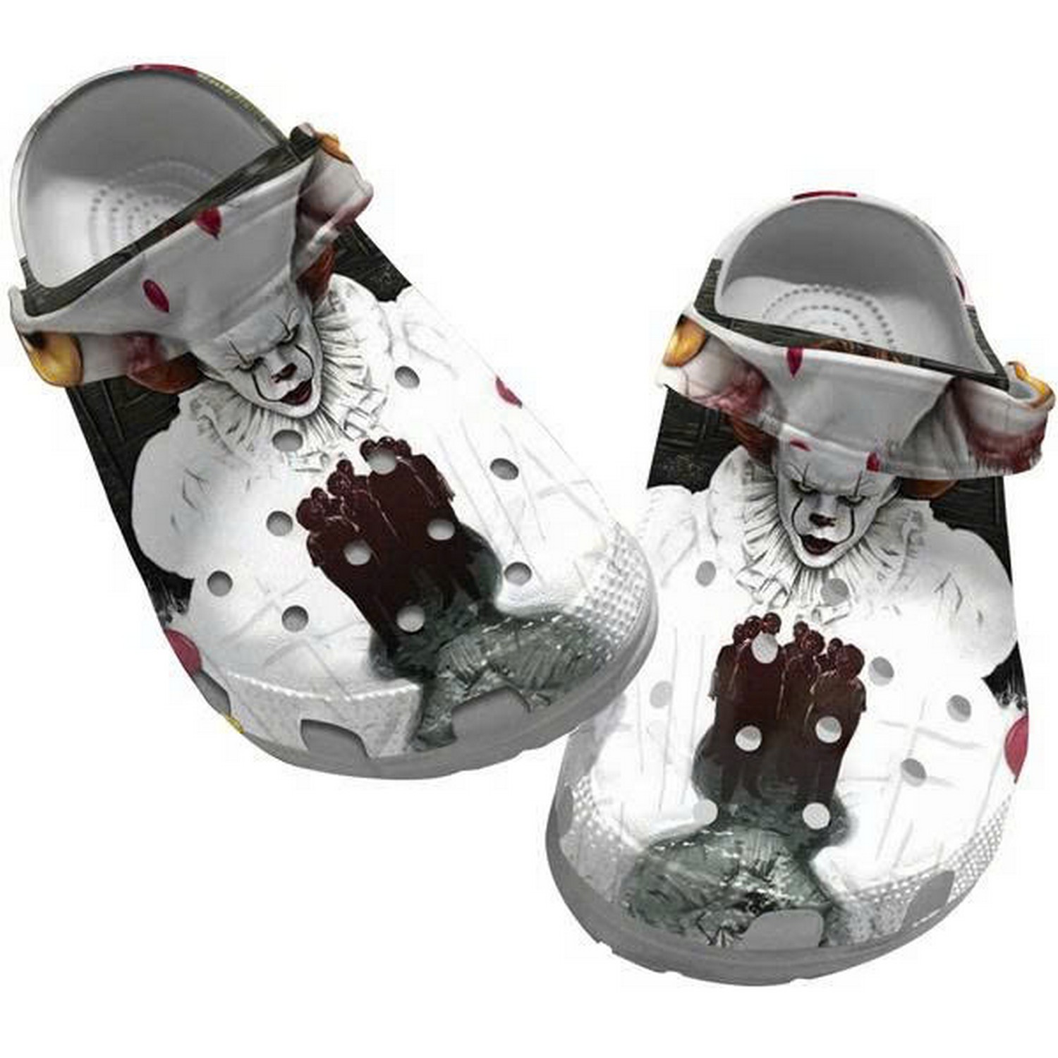 White Pennywise And Missing Children Clogs For Kids And Adults
