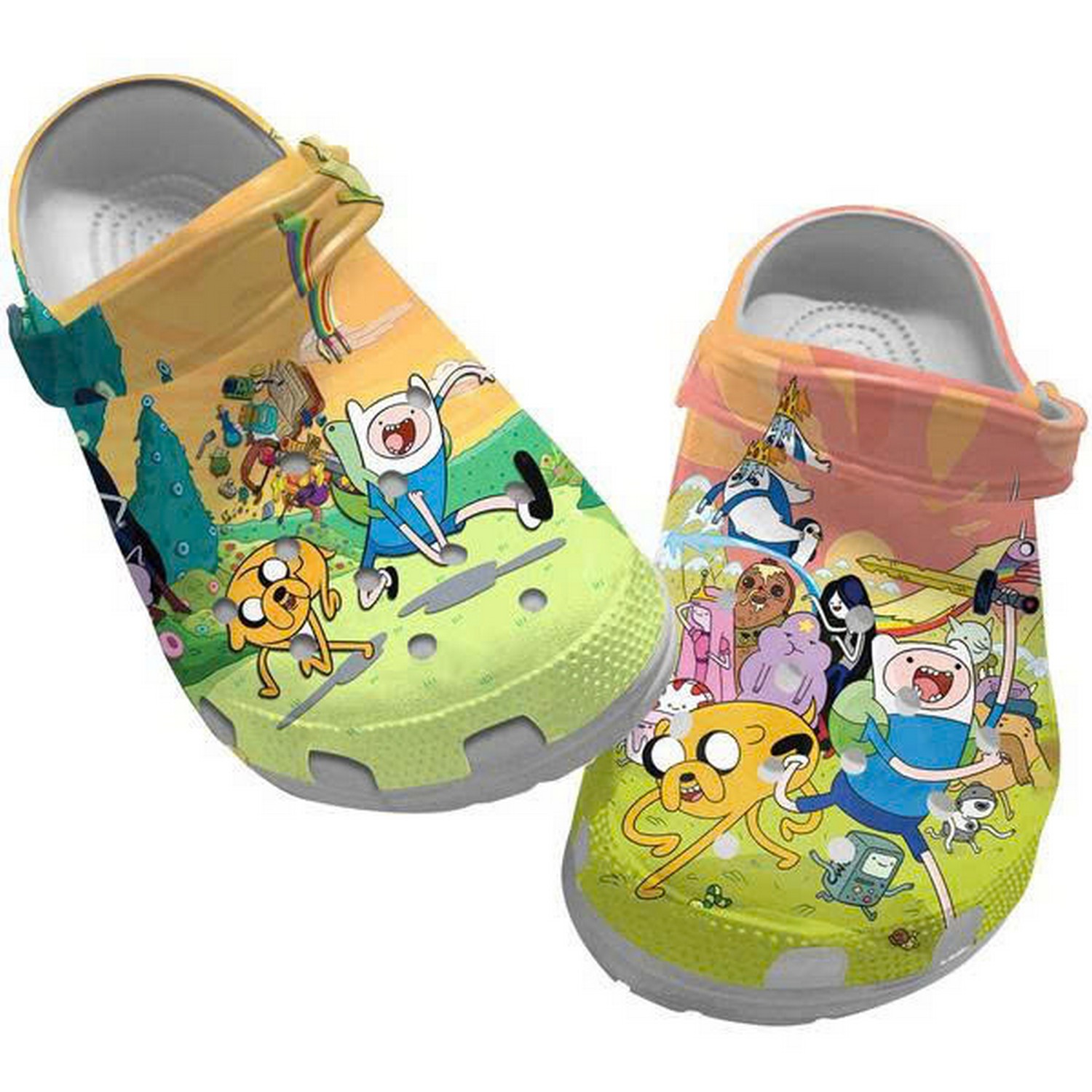 Adventure Time Funny Running Characters Clogs For Kids & Adults