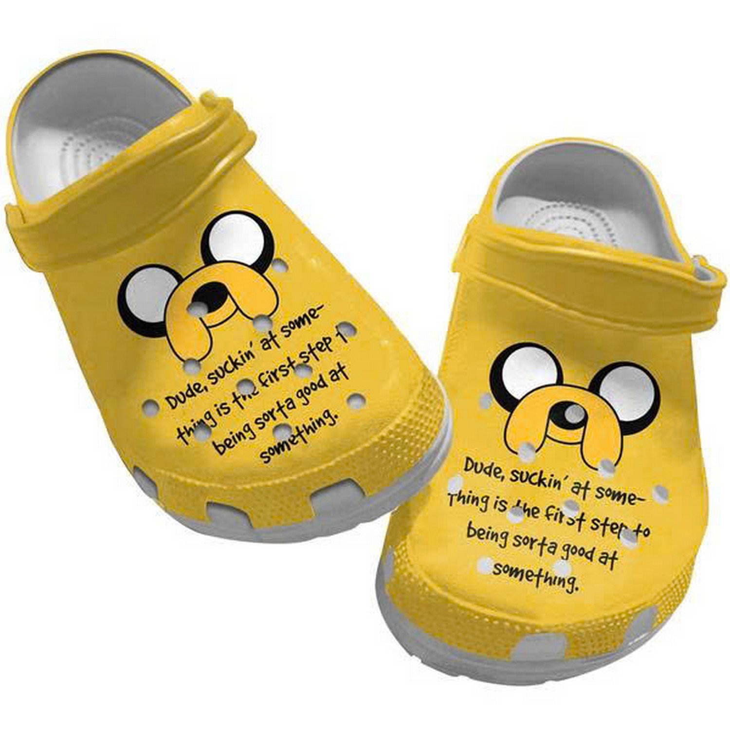 Adventure Time Yellow Jake Funny Face Clogs For Kids & Adults