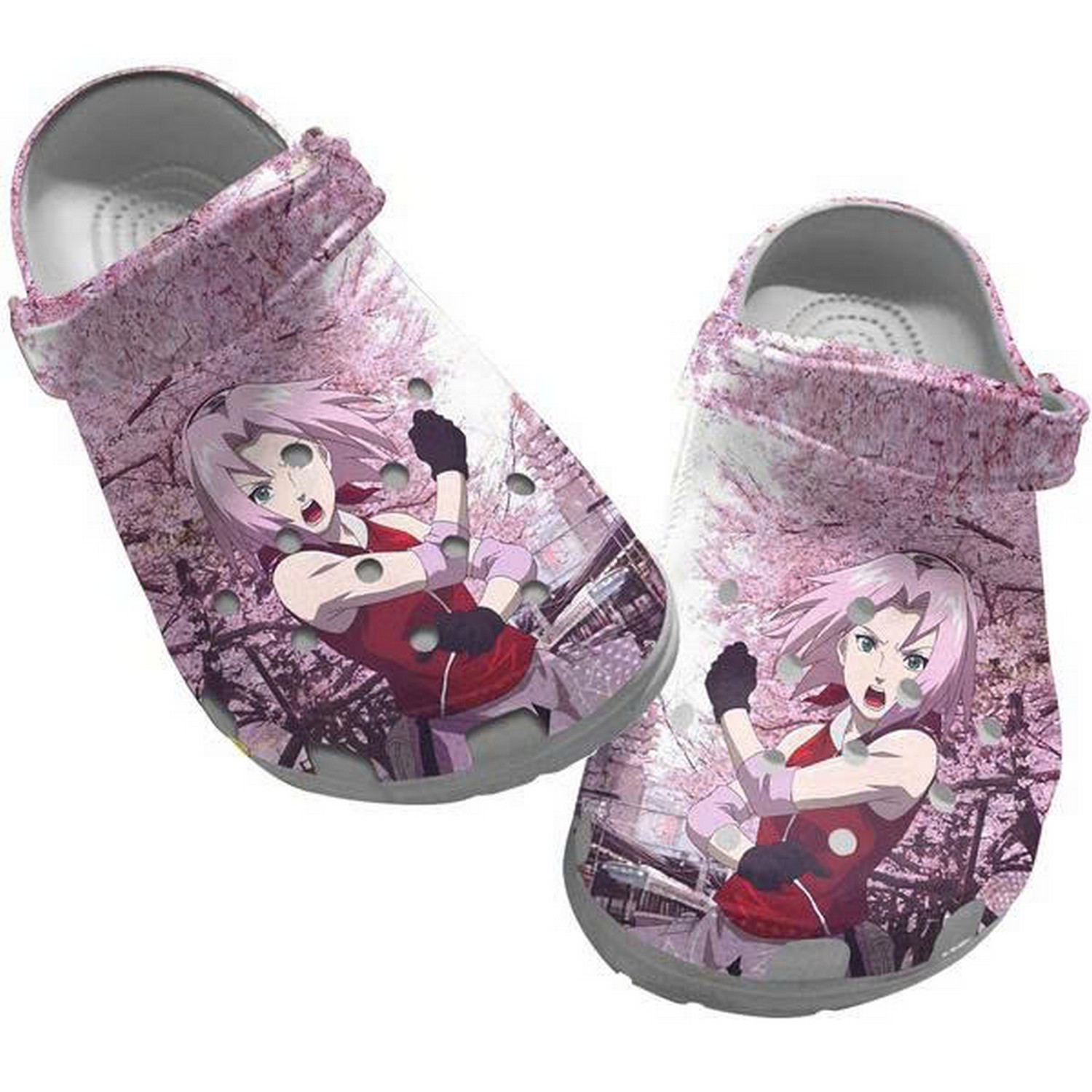 Anime Beatiful Haruno Sakura And Japanes Sakura Clogs For Kids & Adults