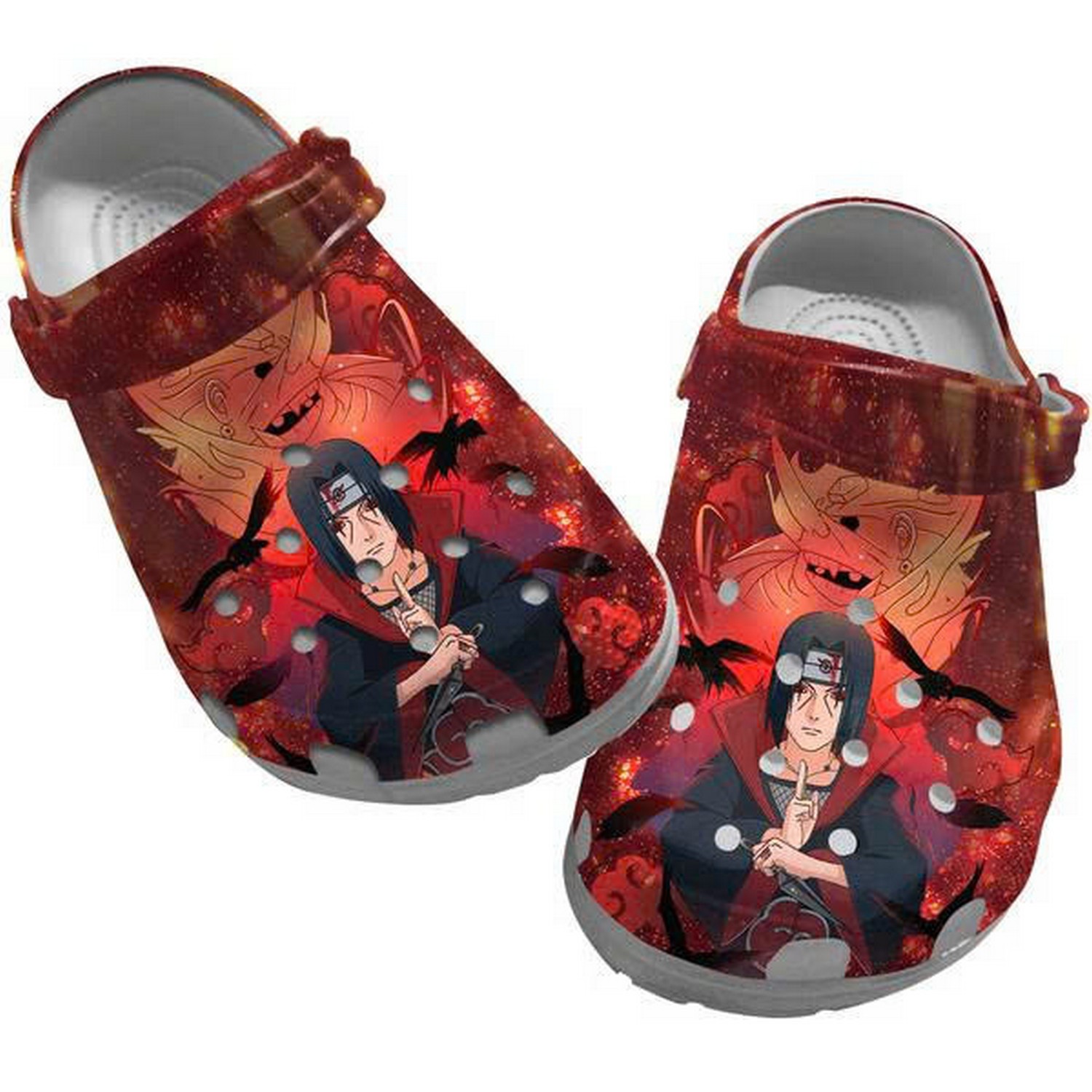 Anime Sasuke Red Ghost Clogs For Kids & Adults