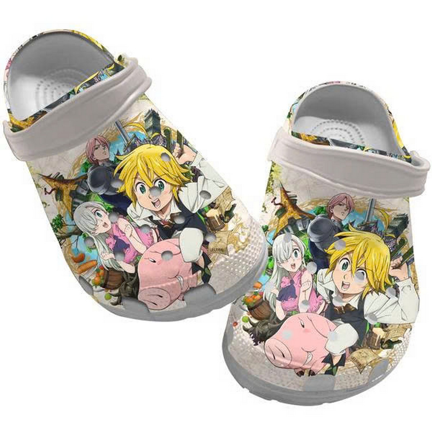 Anime The Seven Deadly Sins Elizabeth Liones And Meliodas Clogs For Kids & Adults