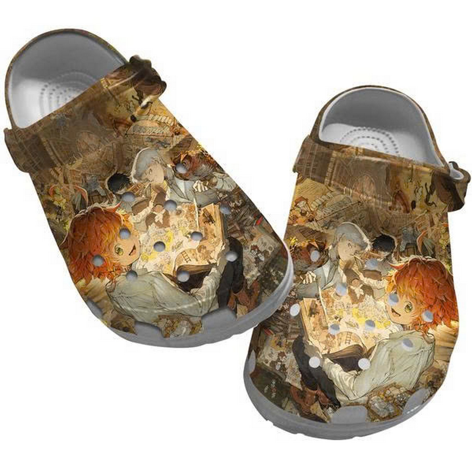Anmie The Promised Neverland In The Library Clogs For Kids & Adults