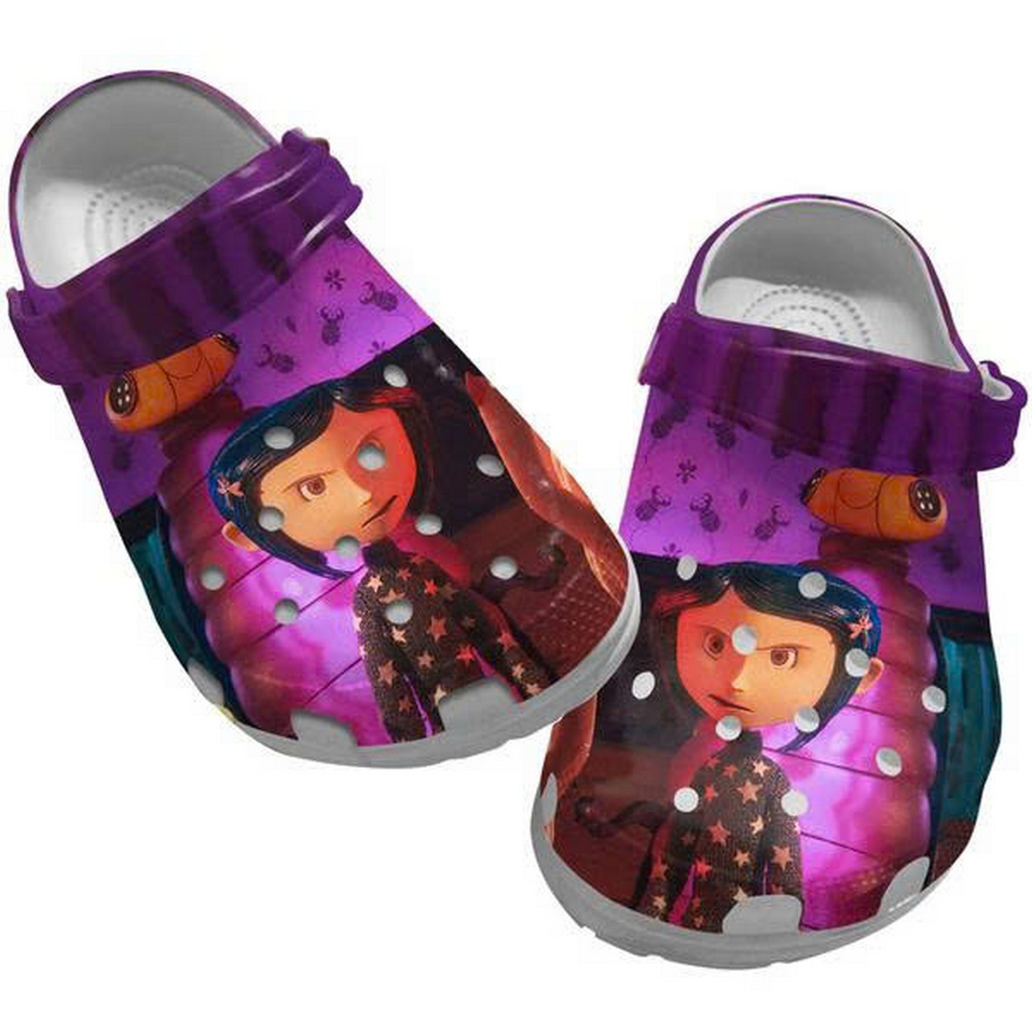 Coraline And Bug With Button Eyes Clogs For Kids And Adults