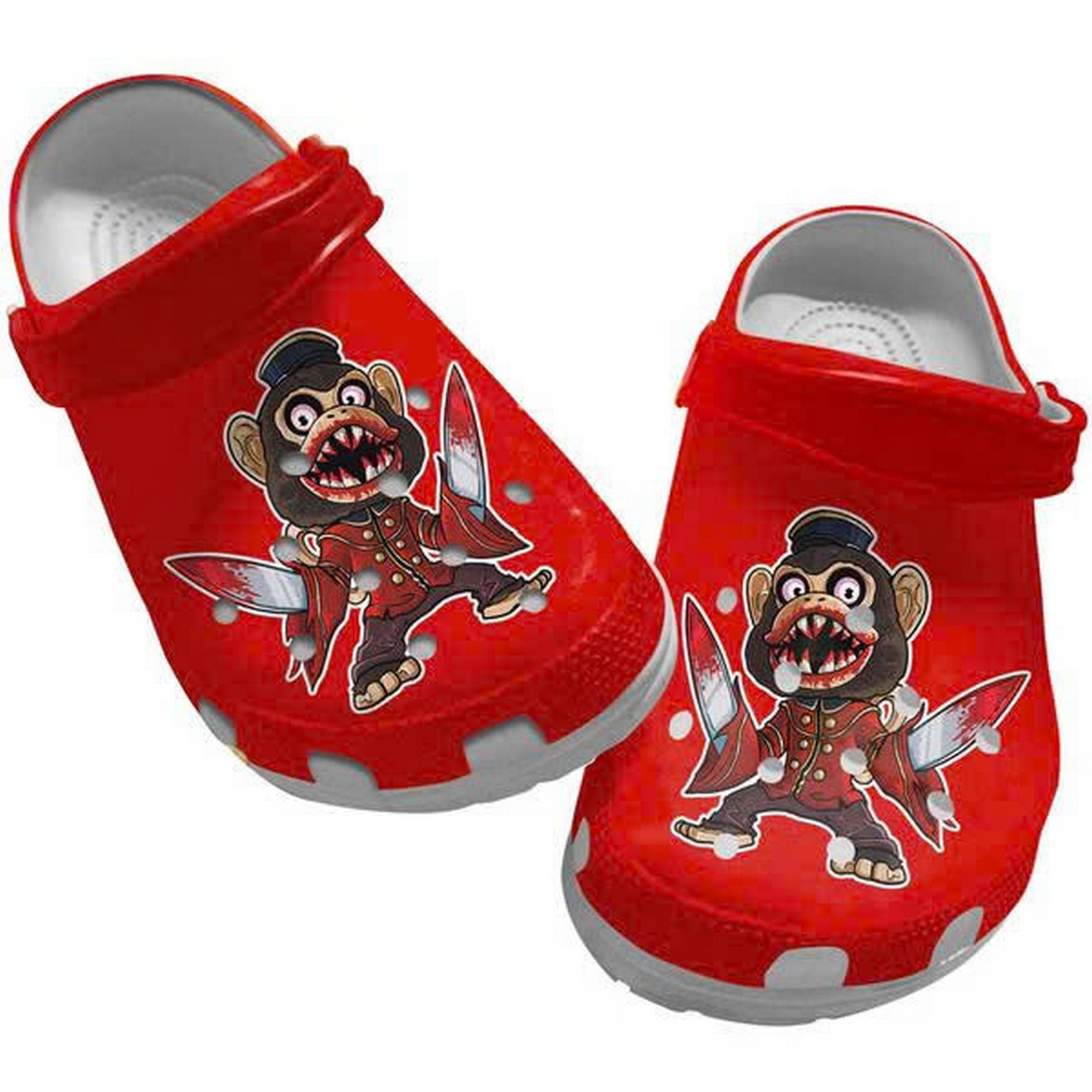 Dark Deception Game Murder Monkeys Red Clogs For Kids & Adults
