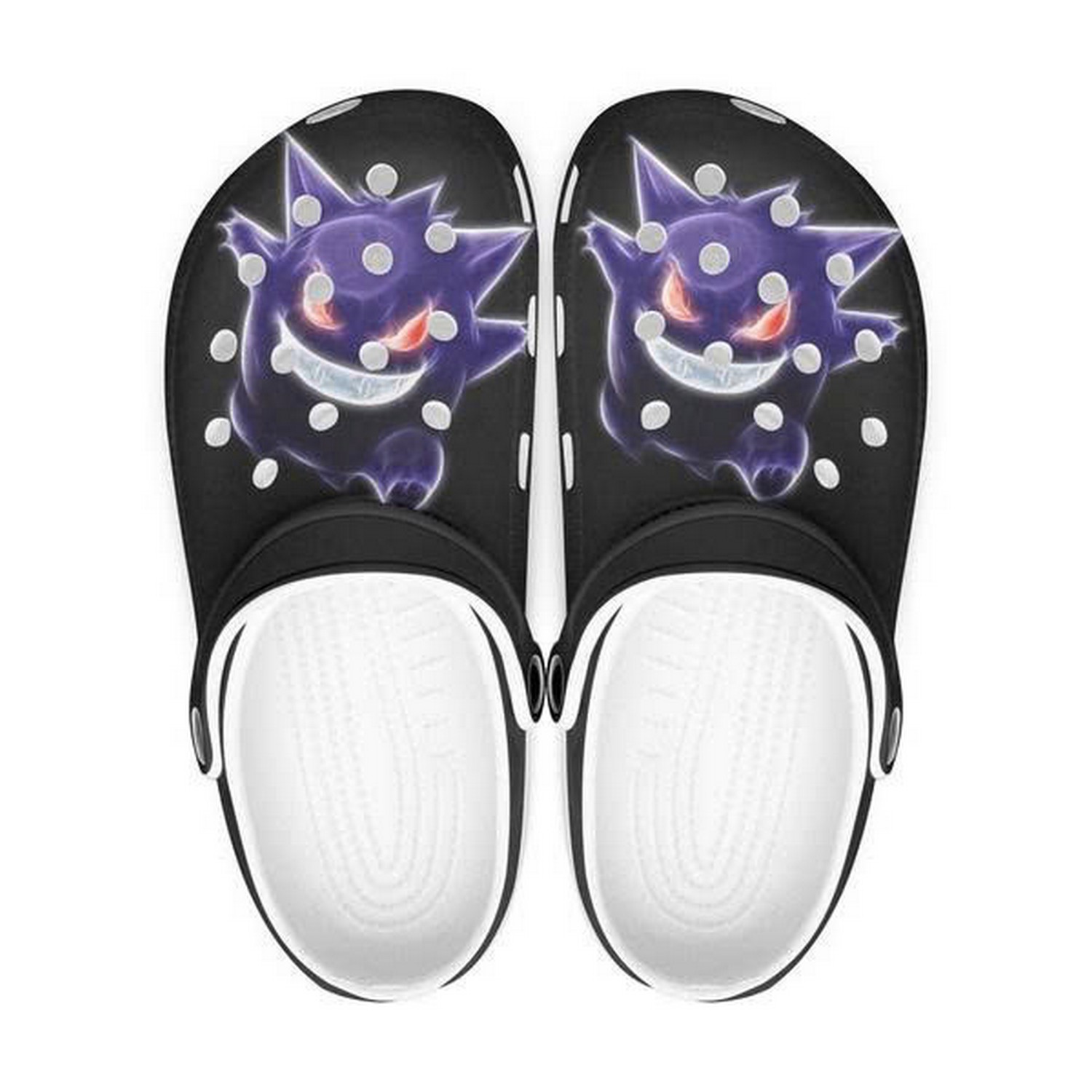 Funny Red Eyes Pokemon Black Clogs For Kids & Adults