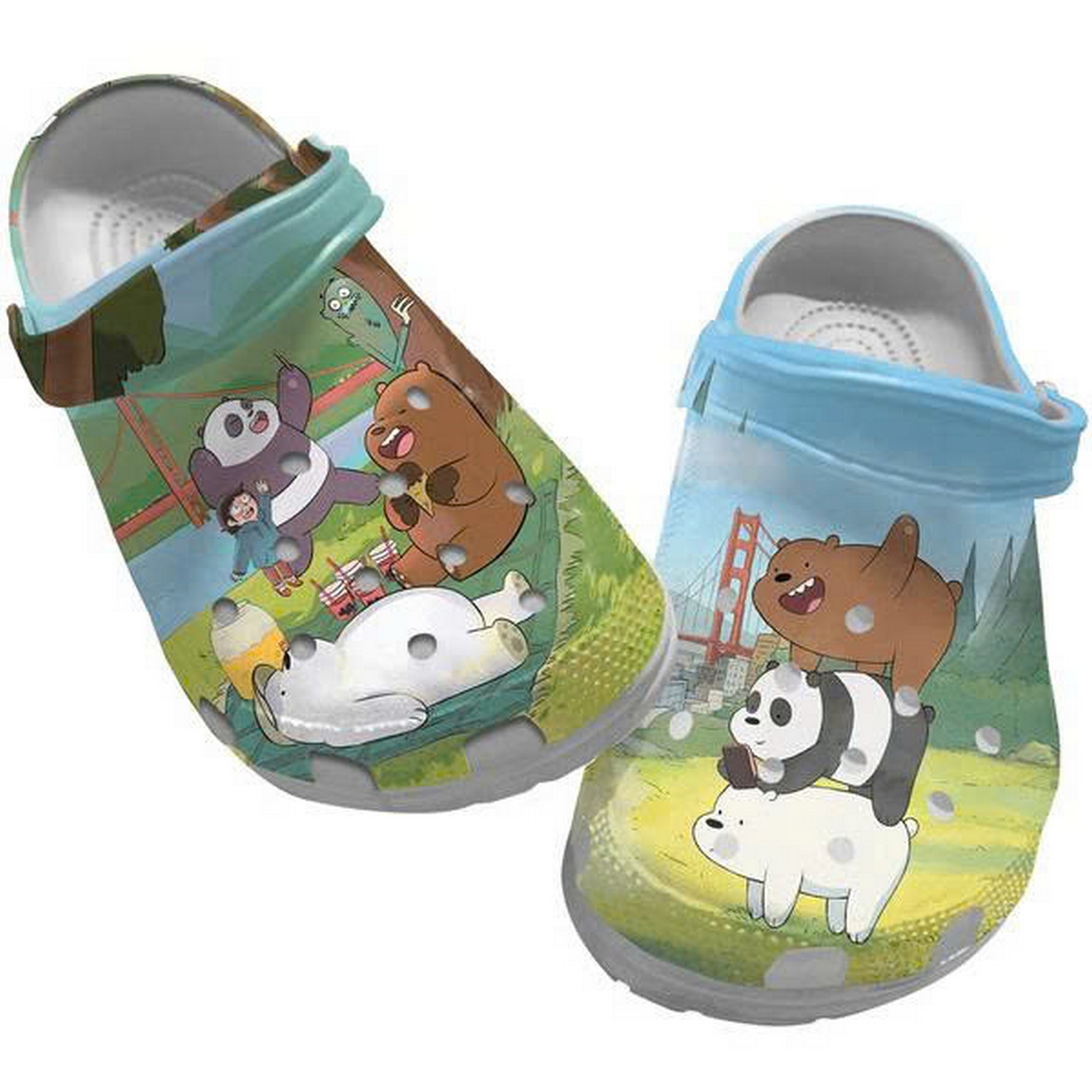 Happy Picnic Ice Bear Panda And Grizzly With Chloe Park Clogs For Kids And Adults