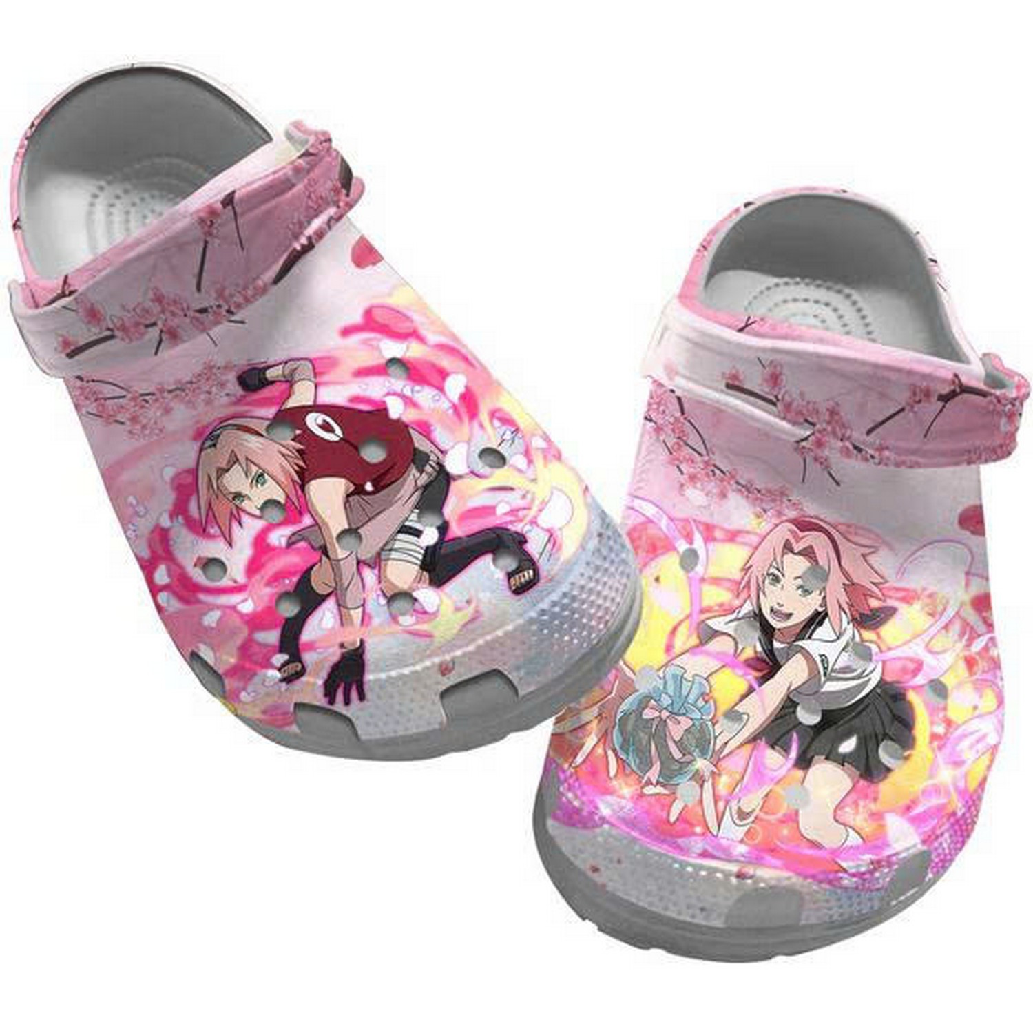 Haruno Sakura Light Pink Clogs For Kids And Adults
