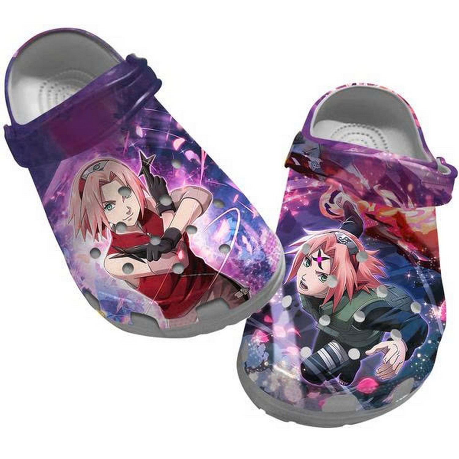 Haruno Sakura Purple Light Magical Power Clogs For Kids & Adults