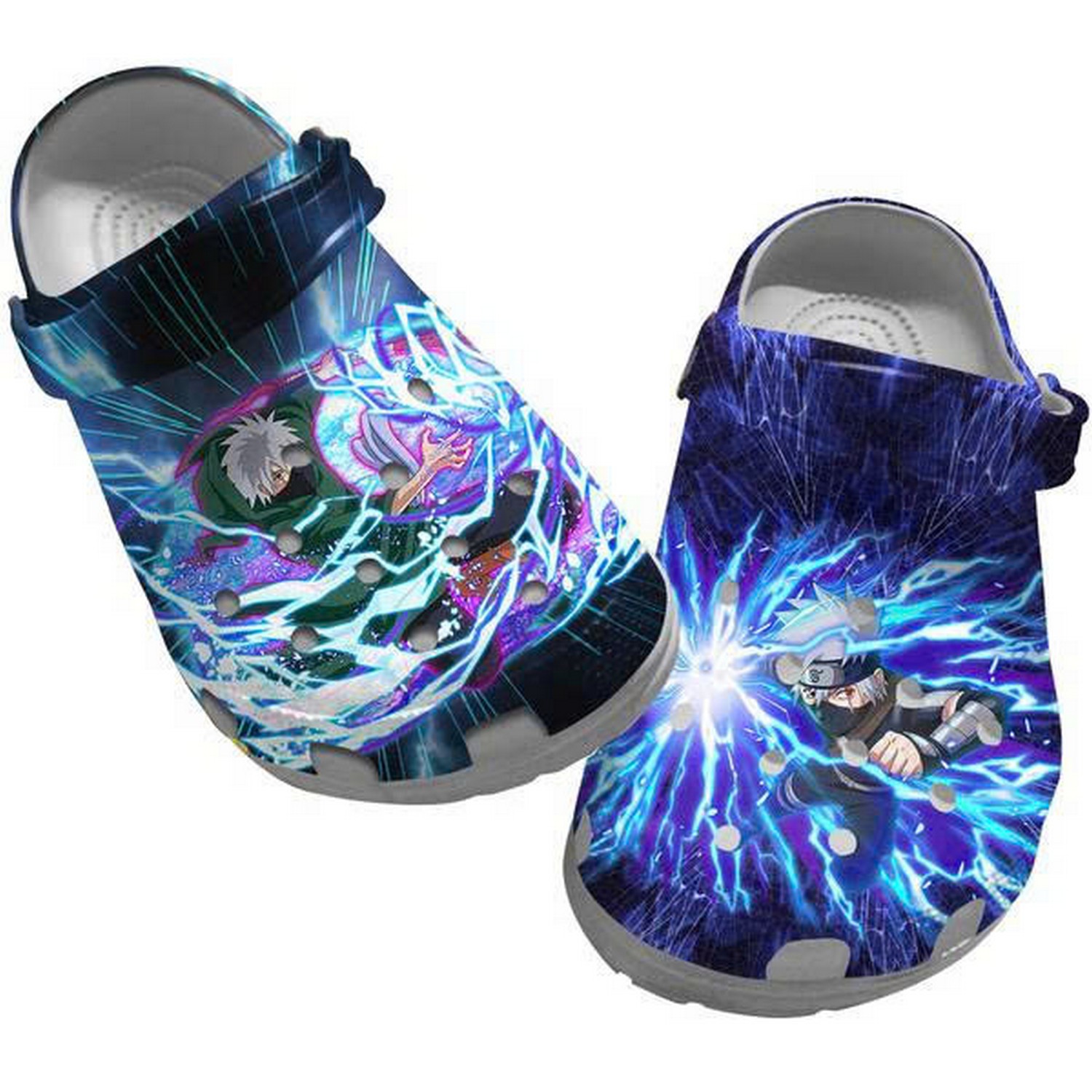 Naruto Hatake Kakashi Lightning Blue Clogs For Kids & Adults