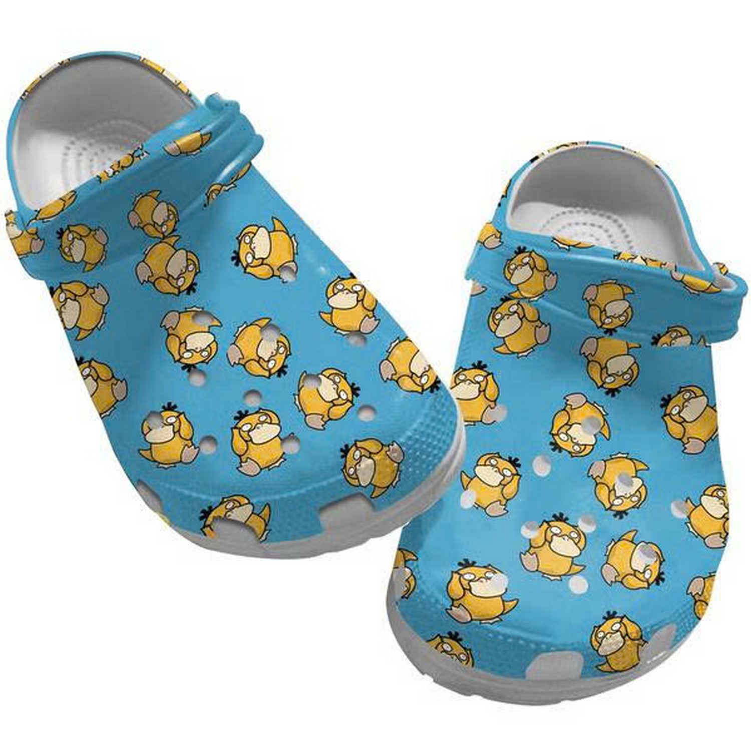 Psyduck Tiny Pattern Blue Clogs For Kids & Adults