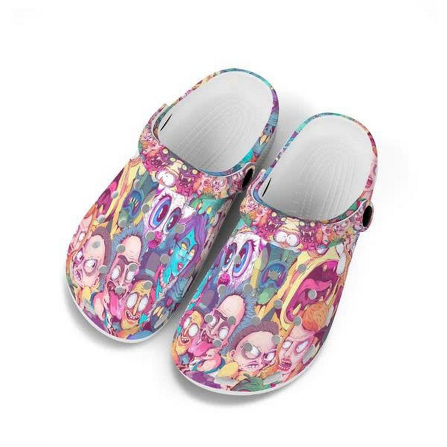 Rick And Morty Colorful Funny Characters Clogs For Kids & Adults