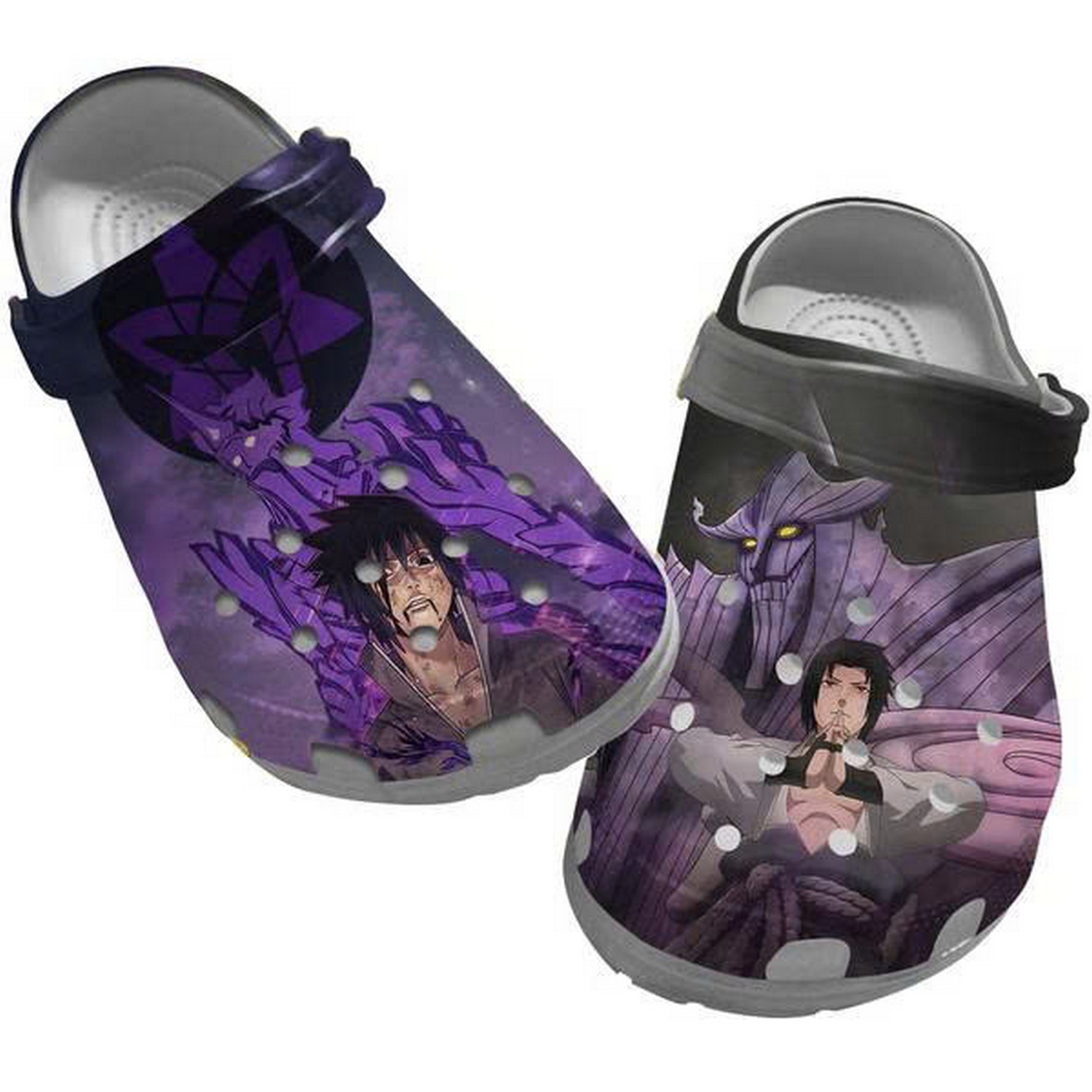 Sasuke Uchiha Naruto Fighting Devil Clogs For Kids And Adults